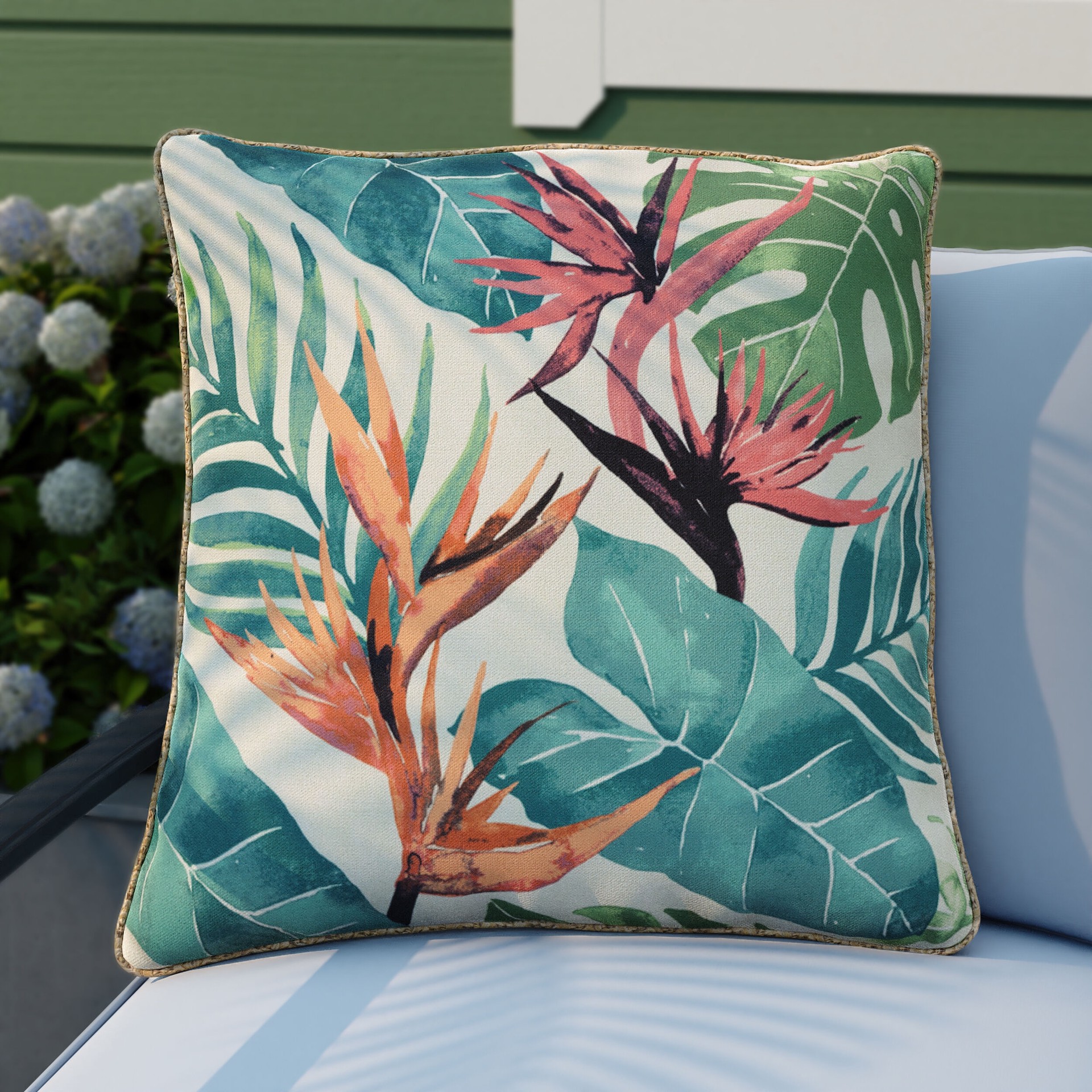 slide 4 of 6, allen + roth Floral Paradise Garden Square Throw Pillow, 1 ct