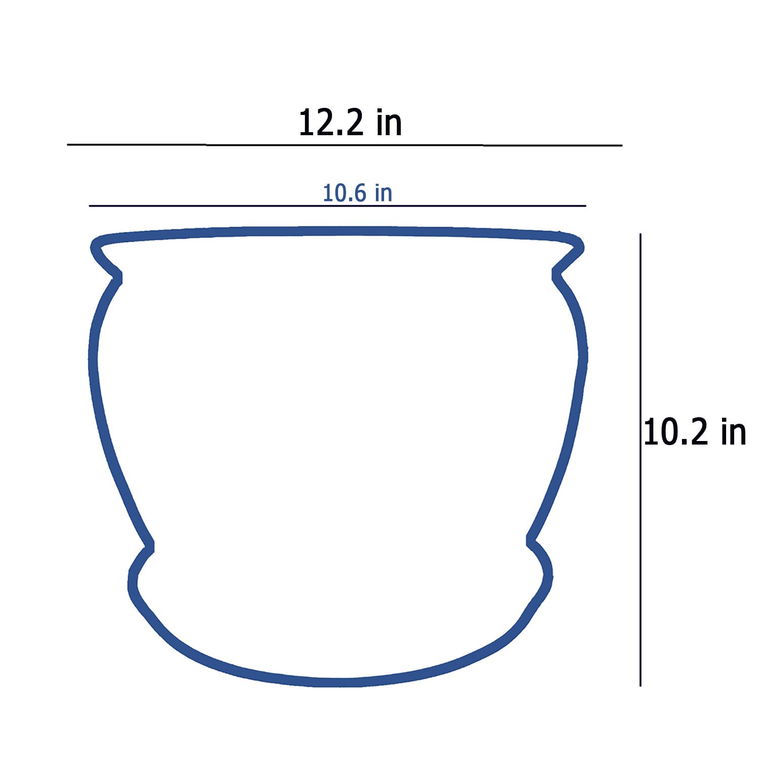 slide 4 of 4, allen + roth Round 12.2-in W x 12.2-in L Blue Ceramic Indoor/Outdoor Planter, 1 ct