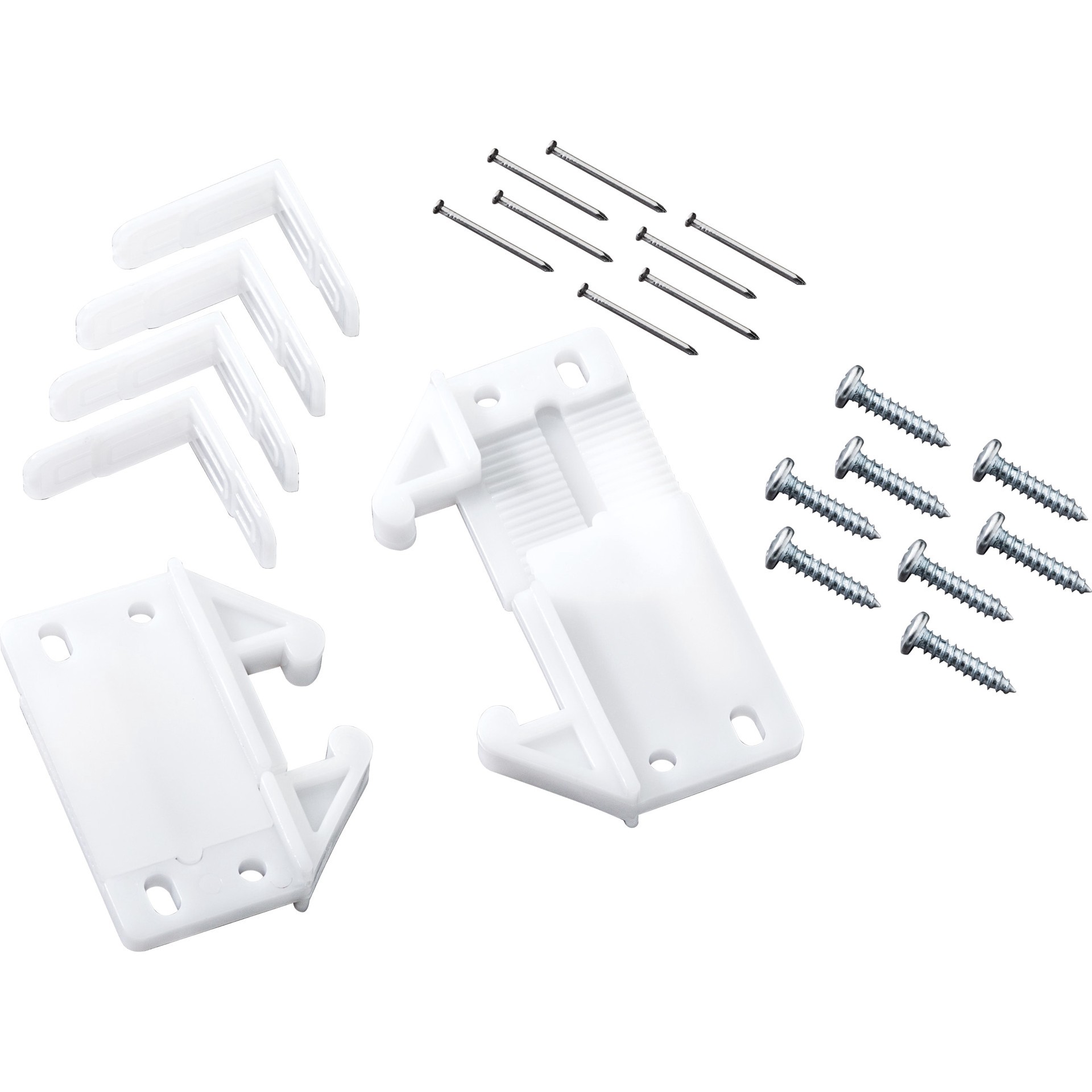 slide 1 of 6, RELIABILT White Plastic Drawer guide kit, 1 ct