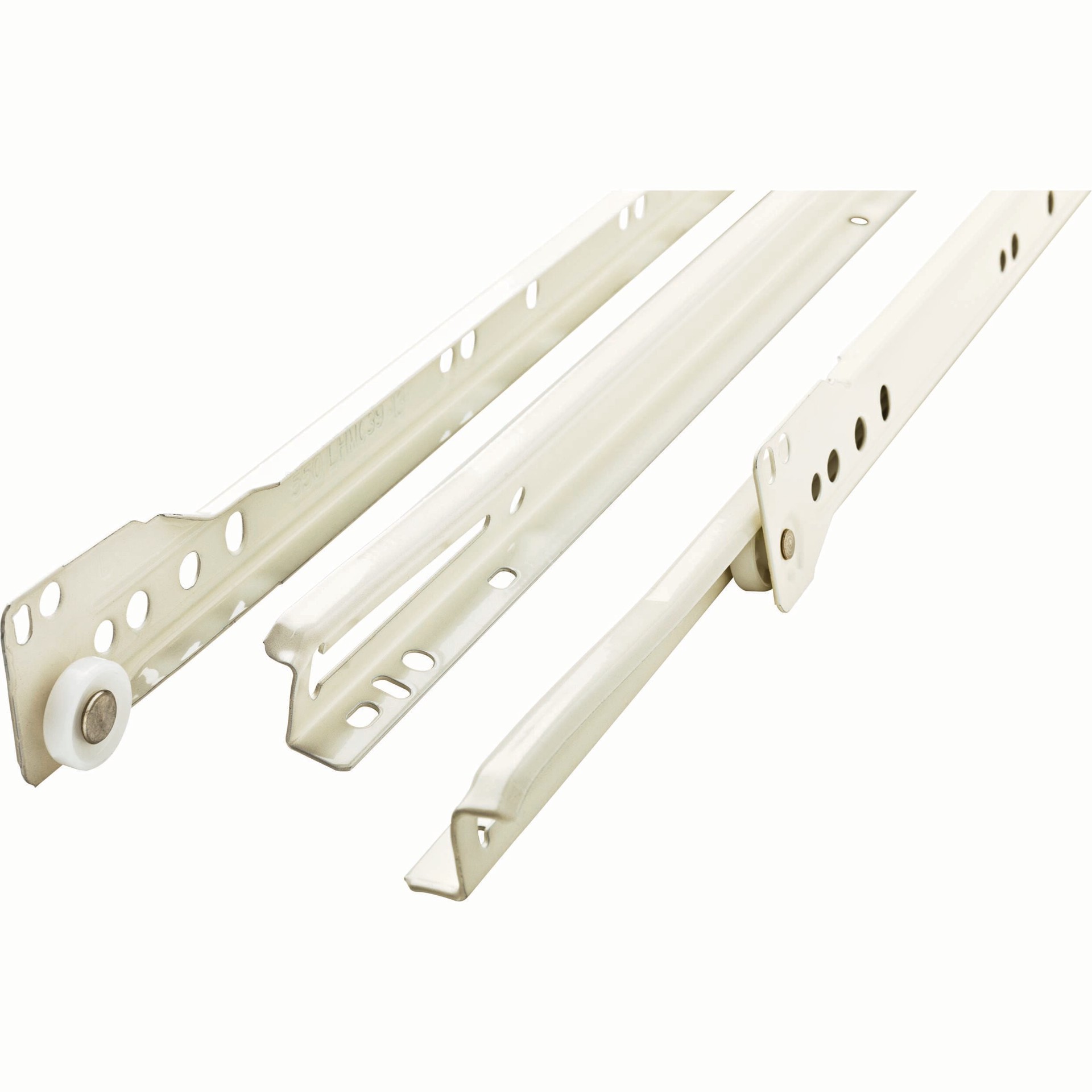 slide 1 of 6, RELIABILT 24-in 3/4 extension Self-Closing Bottom Mount European 50-lb Load Capacity White Drawer Slide 1 -Pair 2 -Pieces, 1 ct