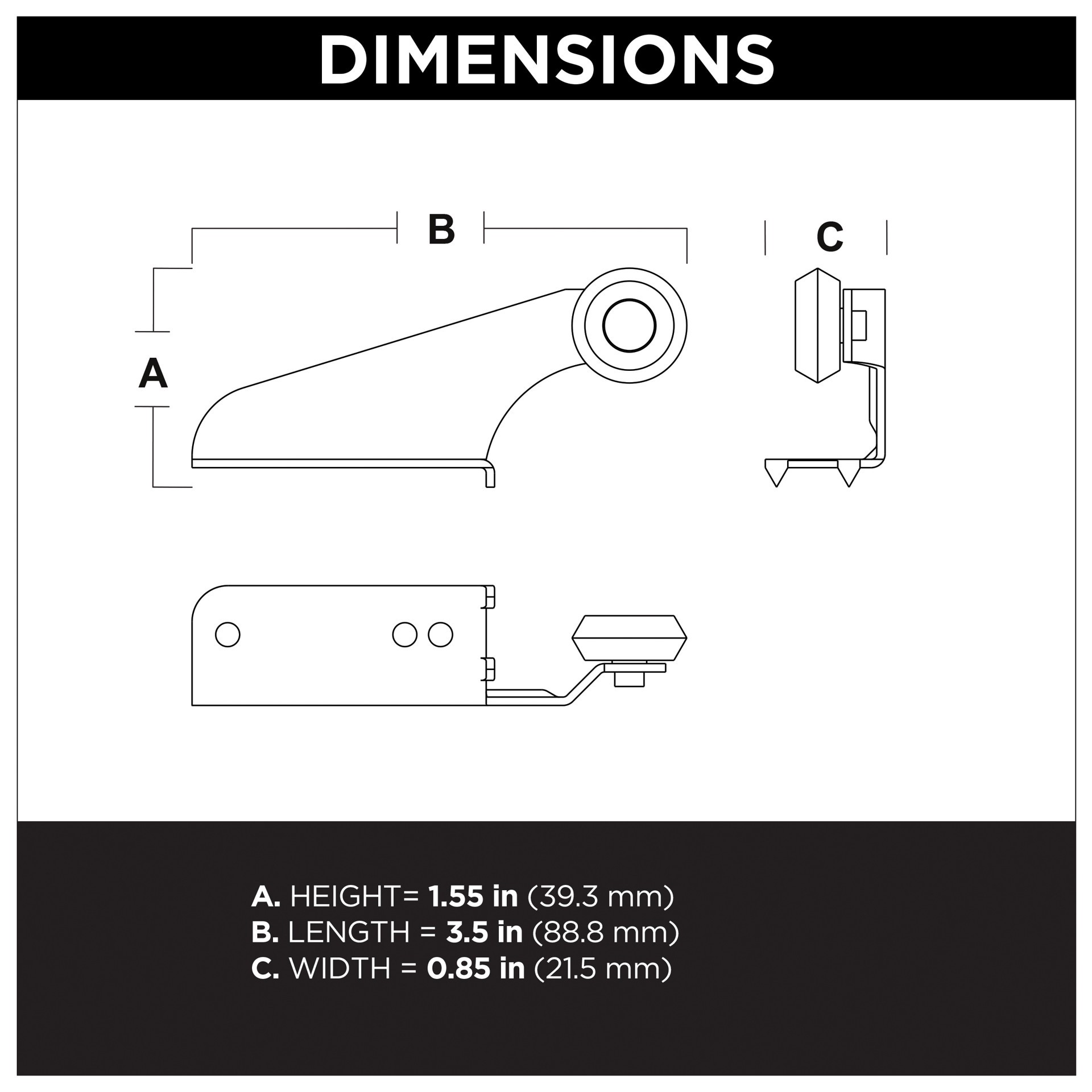 slide 3 of 5, RELIABILT Zinc Plated Plastic Left-hand roller bracket, 1 ct