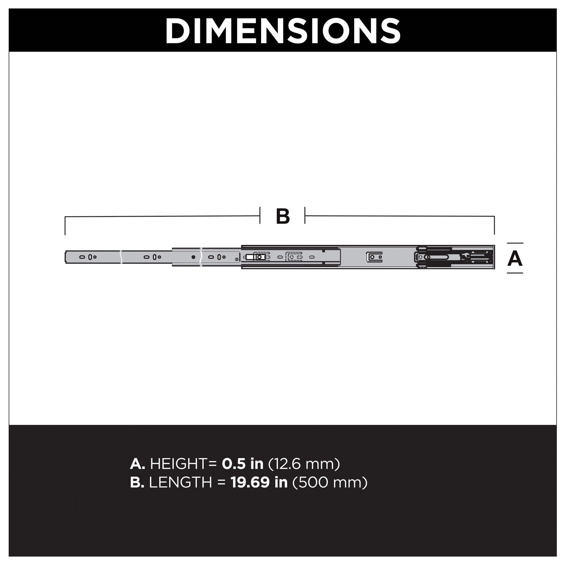 slide 4 of 6, RELIABILT 20-in Full extension Soft Close Side Mount Ball bearing 50-lb Load Capacity Silver Drawer Slide 1 -Pair 2 -Pieces, 1 ct