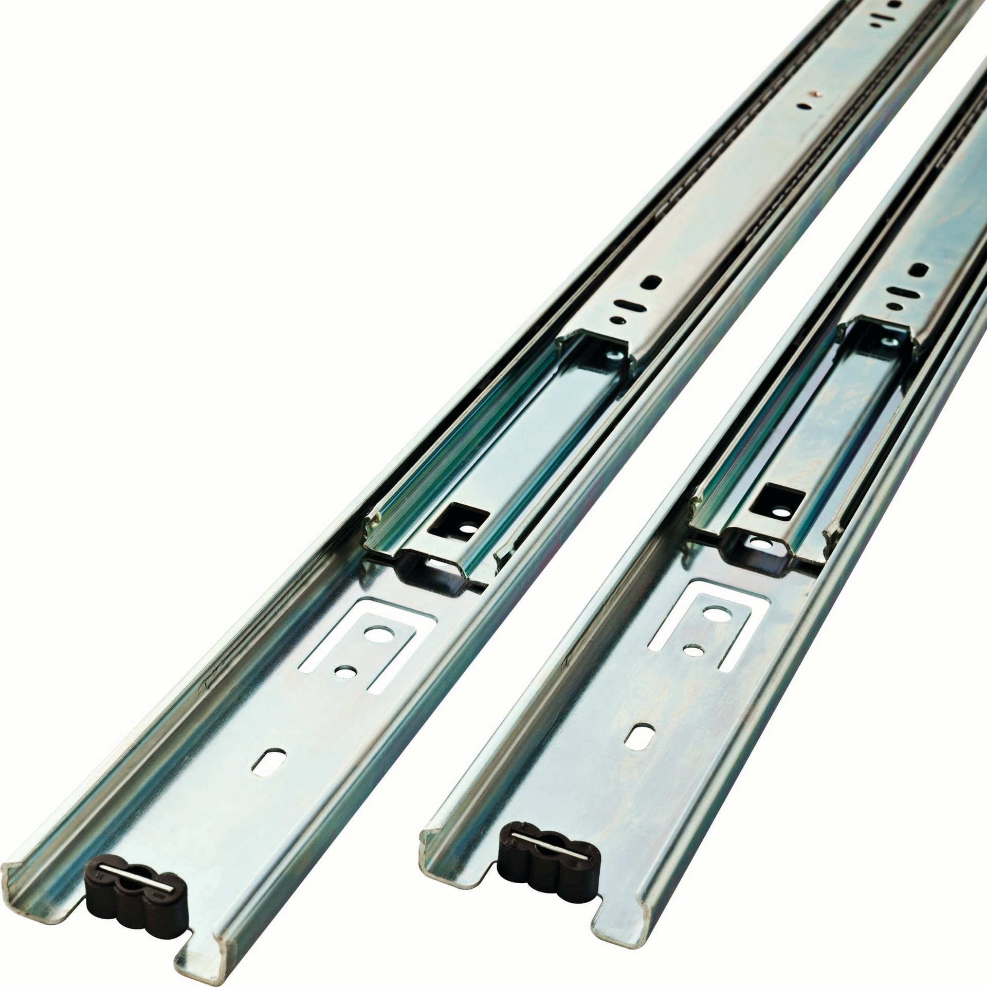 slide 1 of 6, RELIABILT 18-in Full extension Side Mount Ball bearing 100-lb Load Capacity Heavy Duty Silver Drawer Slide 1 -Pair 2 -Pieces, 1 ct