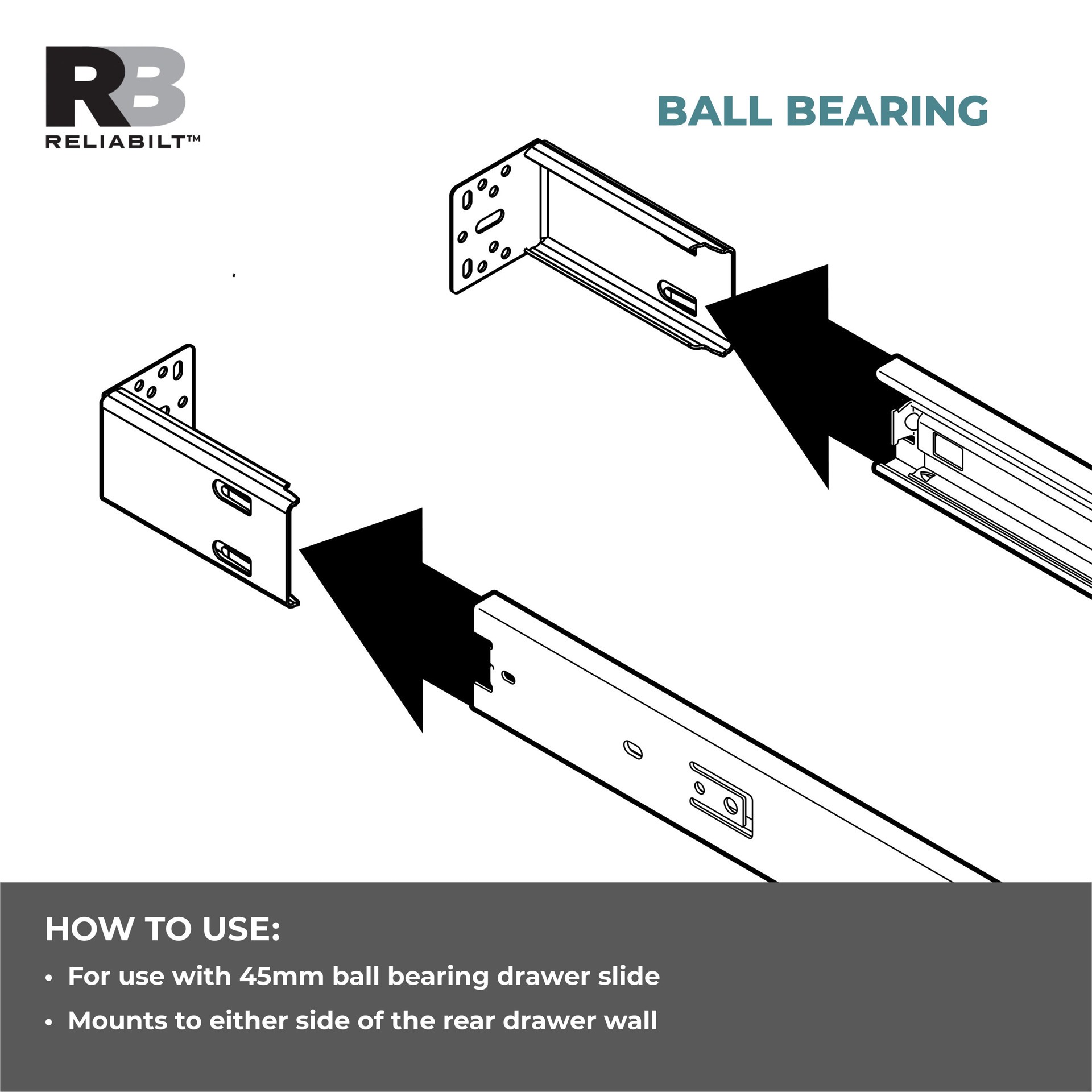 slide 4 of 5, RELIABILT Zinc Plated Steel Slide bracket, 1 ct