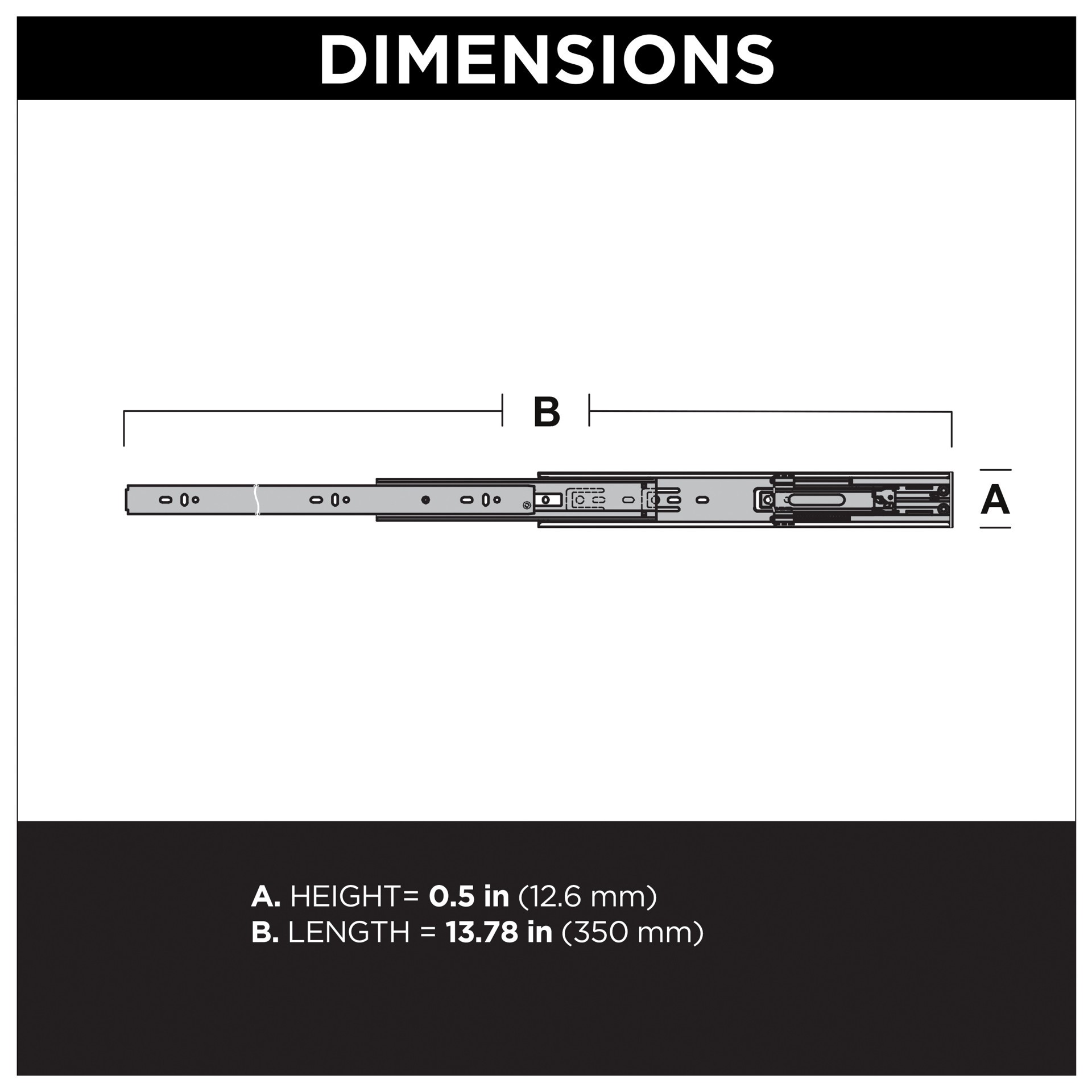 slide 4 of 6, RELIABILT 14-in Full extension Soft Close Side Mount Ball bearing 50-lb Load Capacity Silver Drawer Slide 1 -Pair 2 -Pieces, 1 ct