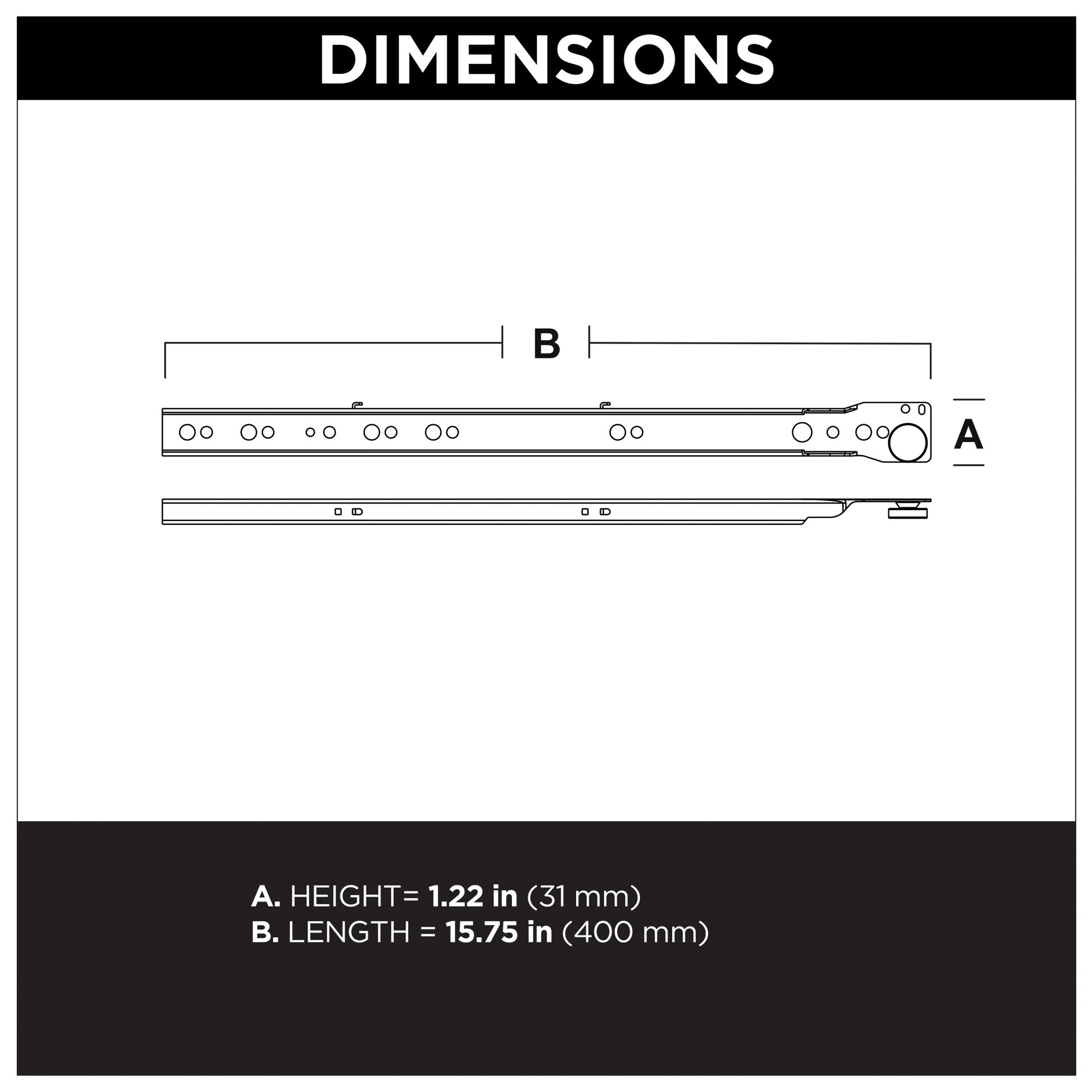 slide 5 of 6, RELIABILT 16-in 3/4 extension Soft Close Bottom Mount European 50-lb Load Capacity White Drawer Slide 1 -Pair 2 -Pieces, 1 ct