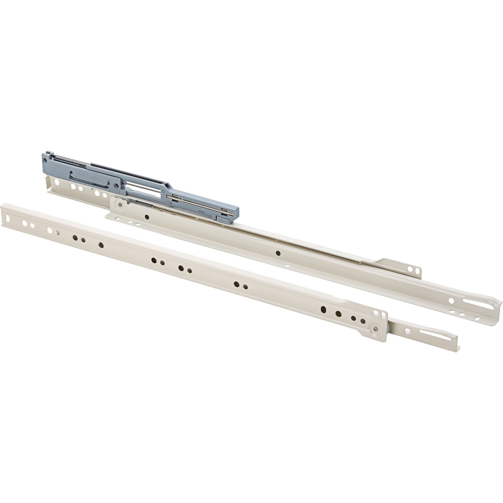 slide 4 of 6, RELIABILT 22-in 3/4 extension Soft Close Bottom Mount European 50-lb Load Capacity White Drawer Slide 1 -Pair 2 -Pieces, 1 ct