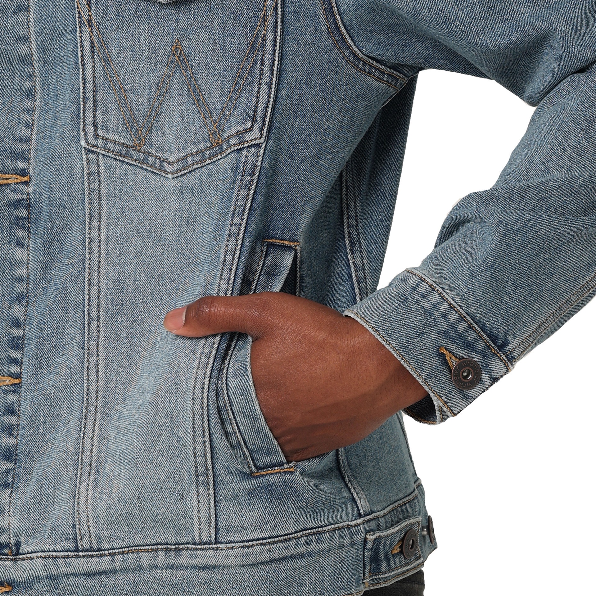 slide 3 of 5, Wrangler Men's Vintage Indigo Denim Work jacket ( Extra Large ), 1 ct