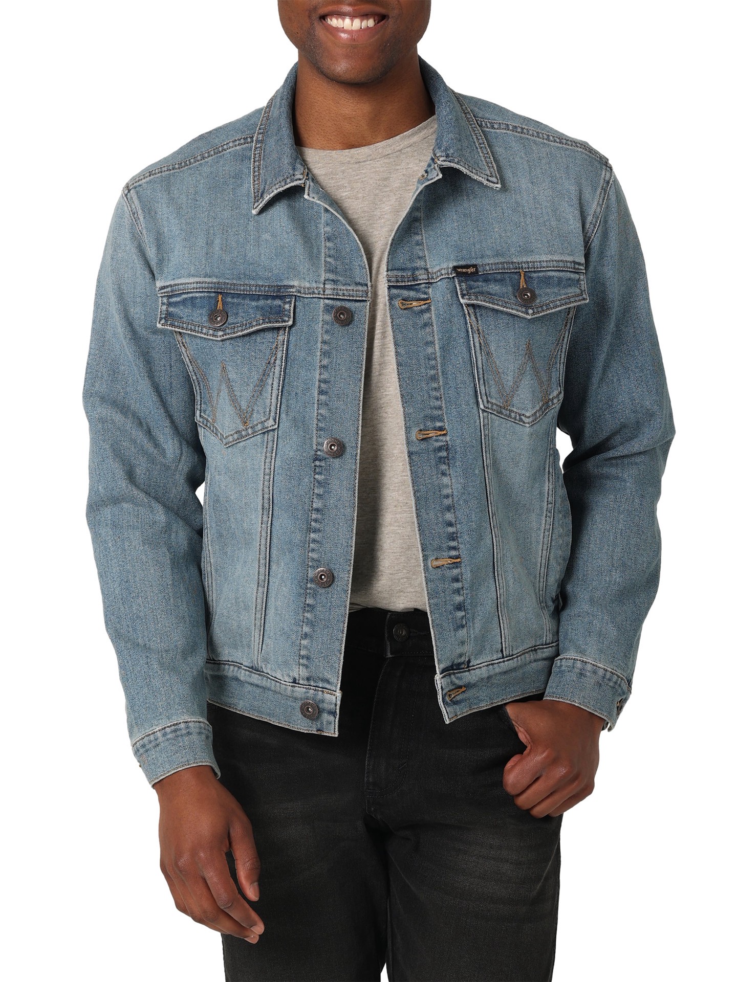 slide 1 of 5, Wrangler Men's Vintage Indigo Denim Work jacket ( Medium ), 1 ct