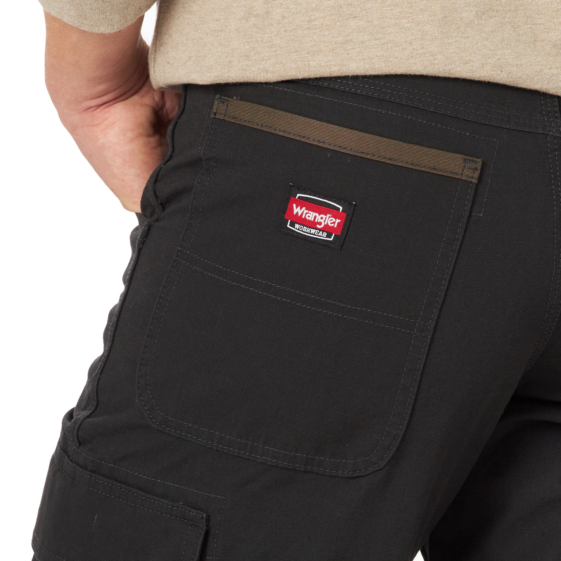 slide 3 of 6, Wrangler Ranger Pant Men's Relaxed Fit Black Woven Cargo work pants ( 38 x 32 ), 1 ct