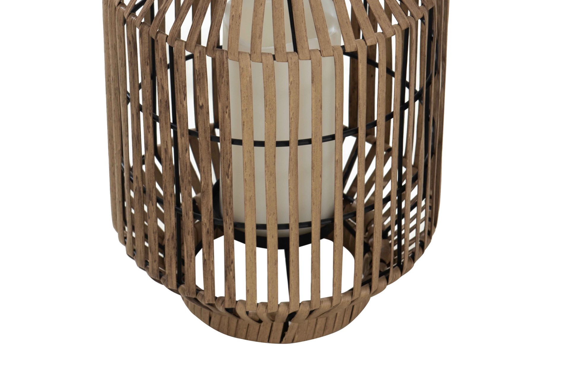 slide 2 of 4, Style Selections 8.5-in x 12-in brown Rattan LED light Outdoor Decorative Lantern, 1 ct