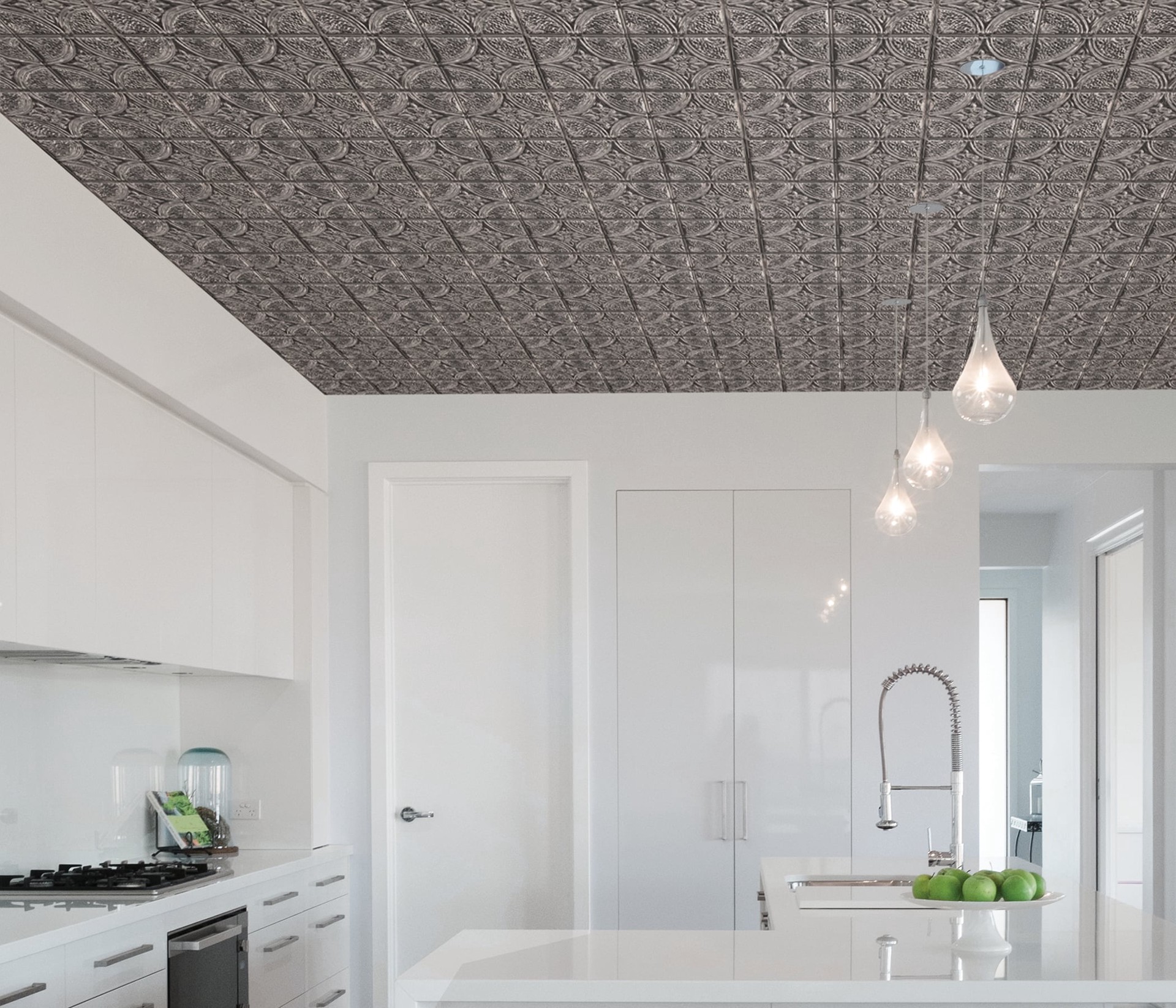 slide 3 of 5, allen + roth 10 W x 10 H Self-adhesive Silver Geometric Wall Decal, 1 ct