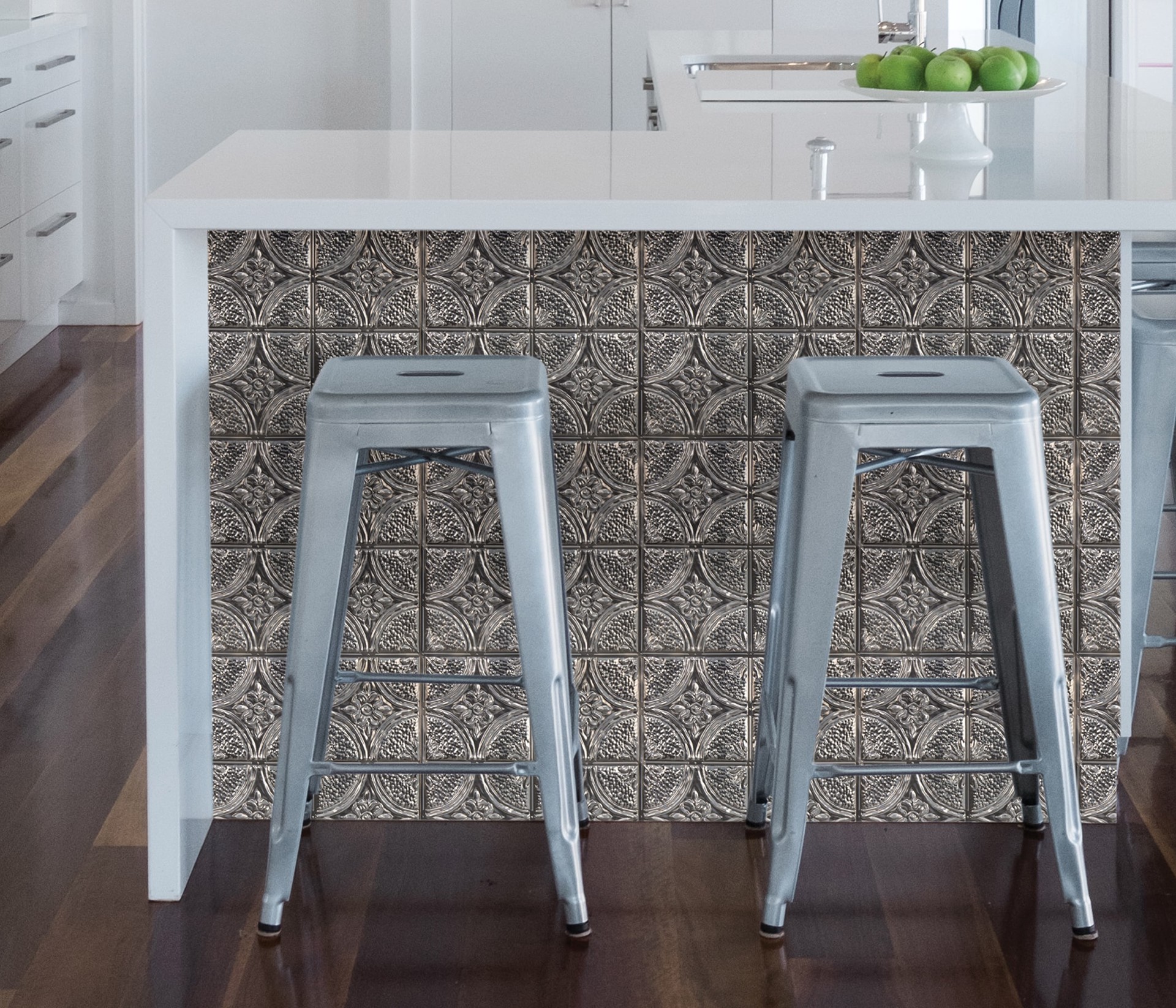 slide 4 of 5, allen + roth 10 W x 10 H Self-adhesive Silver Geometric Wall Decal, 1 ct