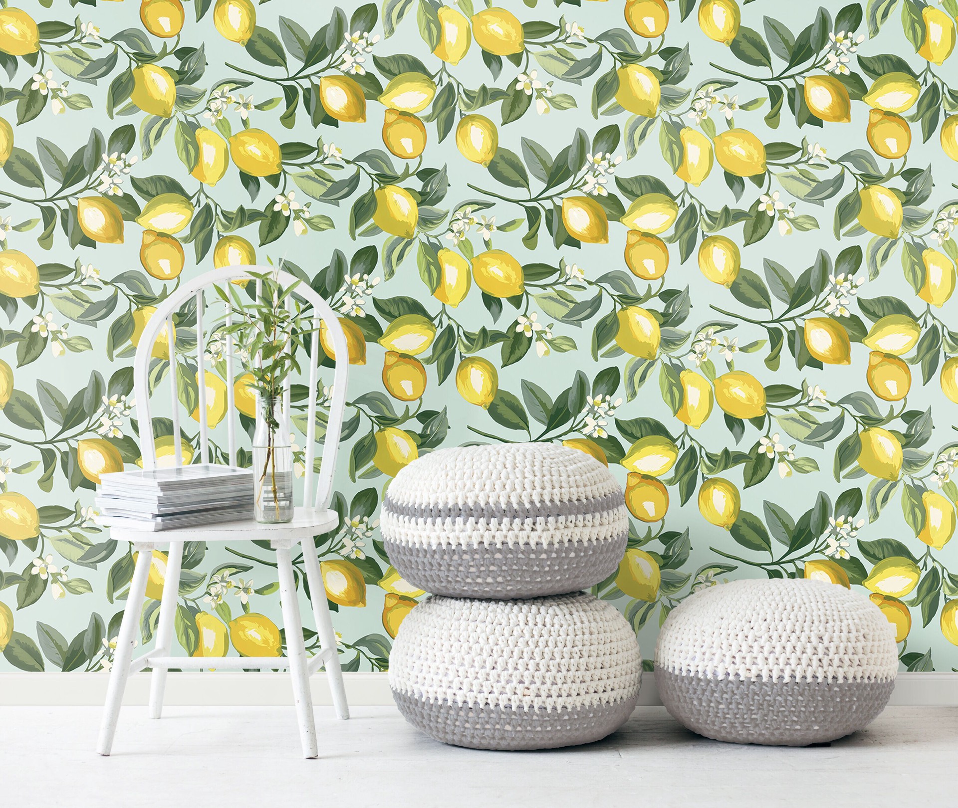 slide 4 of 6, RoomMates 30.75-sq ft Blue Vinyl Ivy/Vines Self-adhesive Peel and Stick Wallpaper, 1 ct