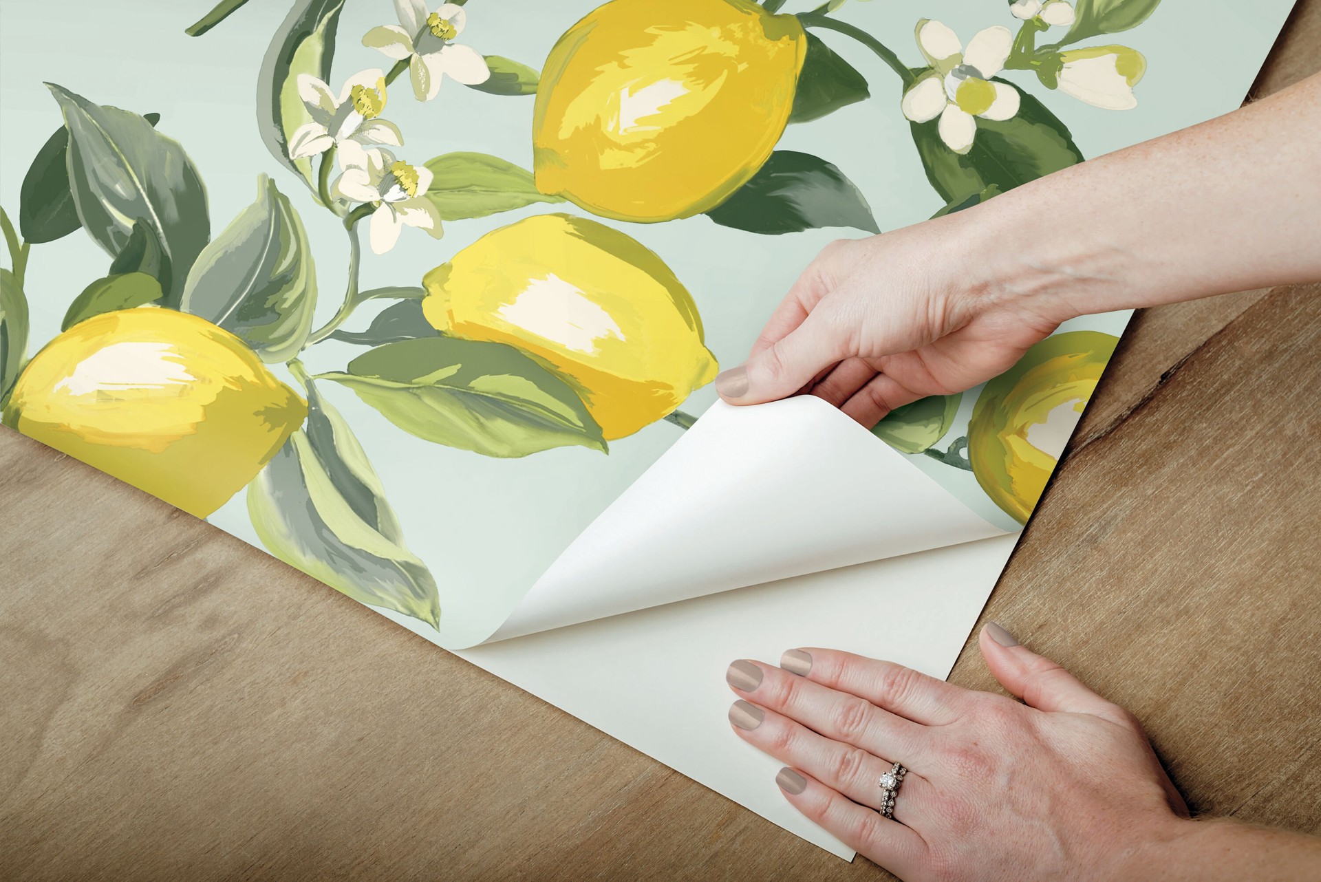 slide 6 of 6, RoomMates 30.75-sq ft Blue Vinyl Ivy/Vines Self-adhesive Peel and Stick Wallpaper, 1 ct