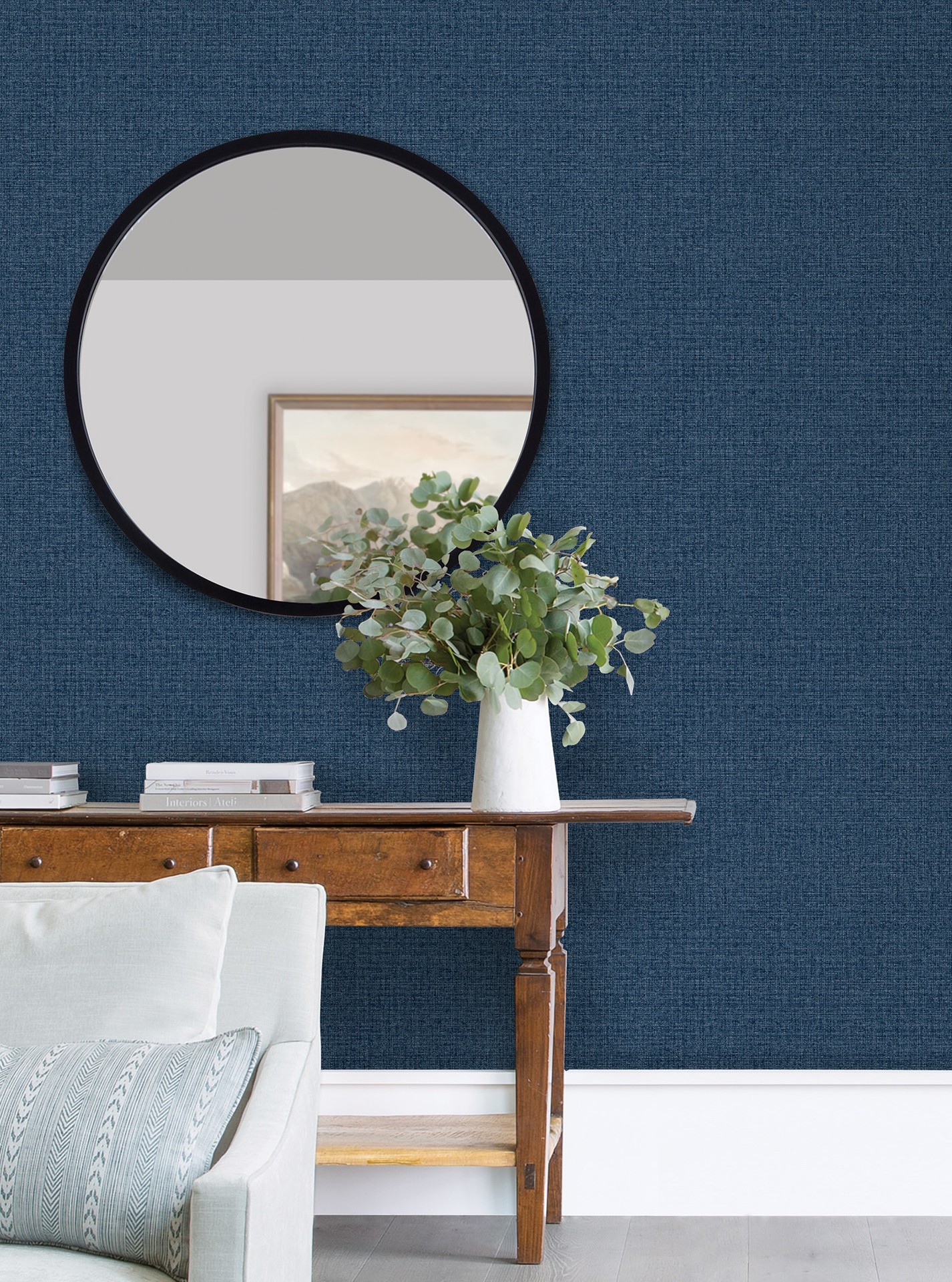 slide 2 of 4, allen + roth 30.75-sq ft Blue Vinyl Abstract Self-adhesive Peel and Stick Wallpaper, 1 ct