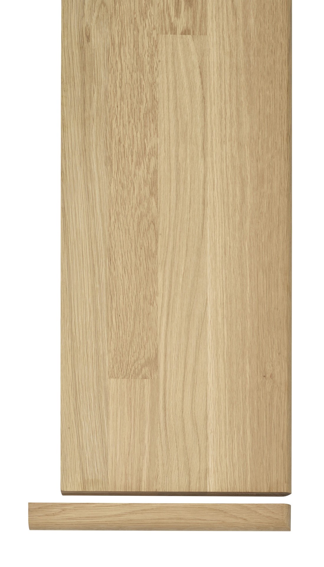 slide 4 of 4, 13-in x 1.25-in x 1.0625-in Unfinished White oak Reversible return Bullnose Stair Tread, 1 ct