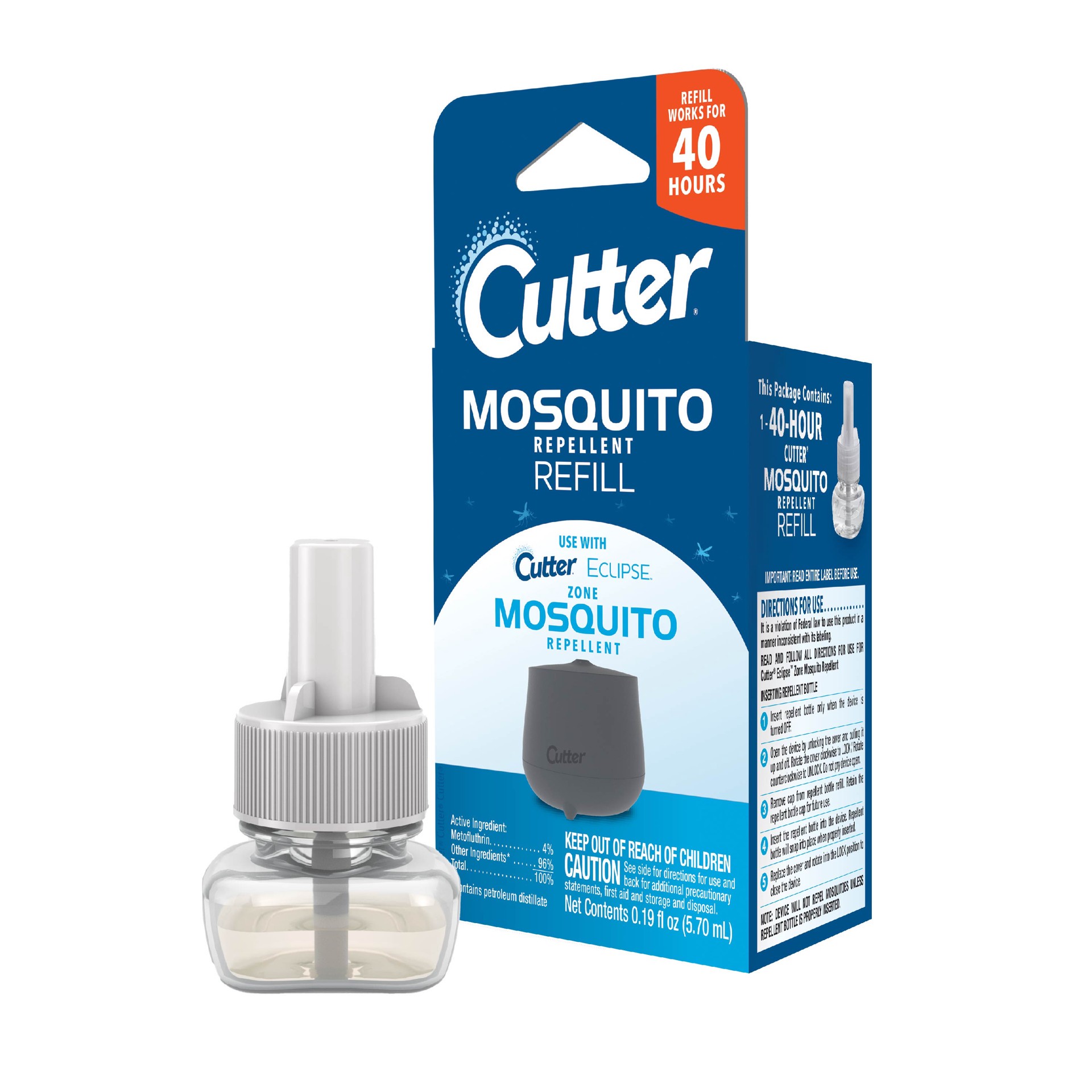 slide 2 of 6, Cutter 0.21 Ounce(s) Eclipse Zone Mosquito Repellent 40hr Deet Free Outdoor Refill, 1 ct
