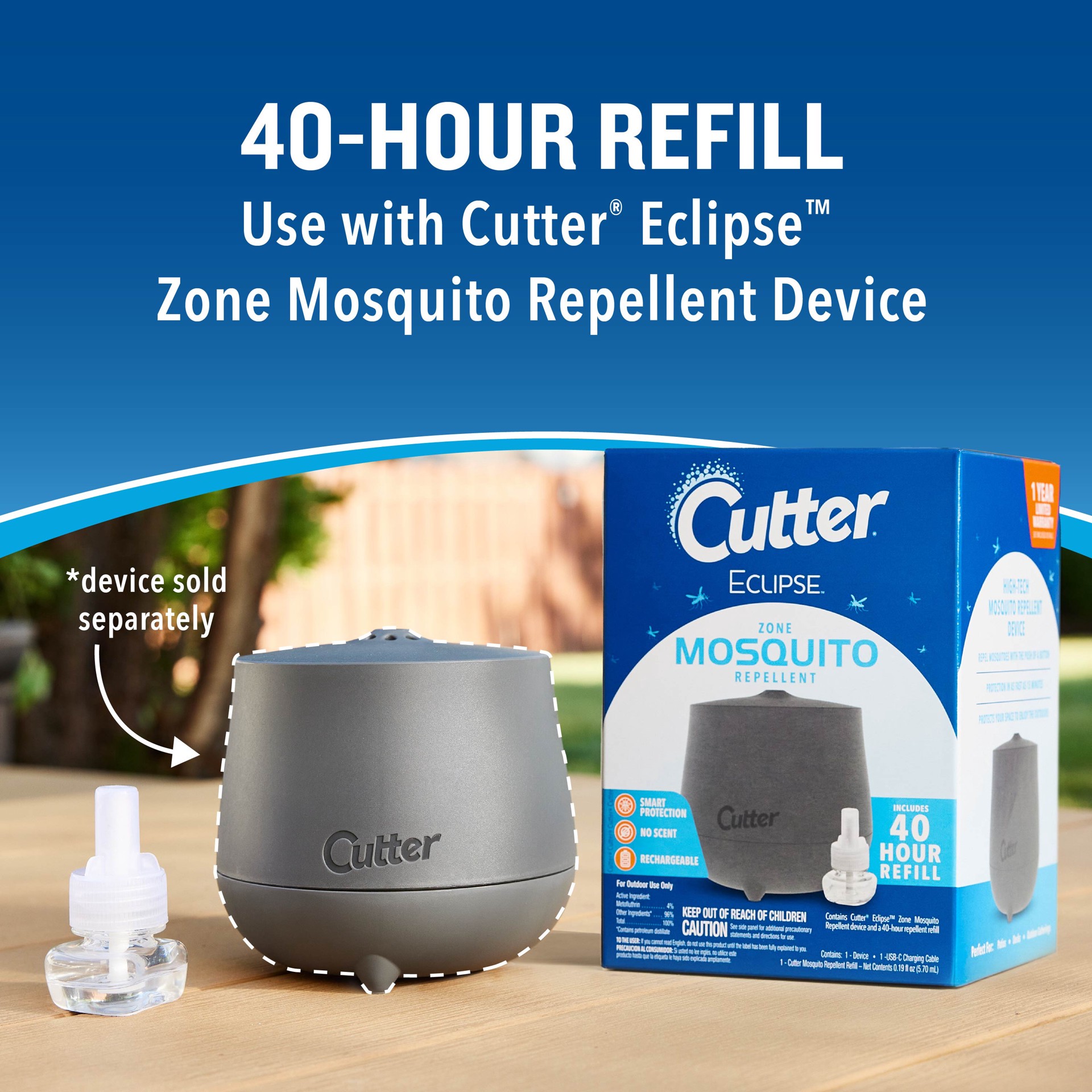 slide 6 of 6, Cutter 0.21 Ounce(s) Eclipse Zone Mosquito Repellent 40hr Deet Free Outdoor Refill, 1 ct