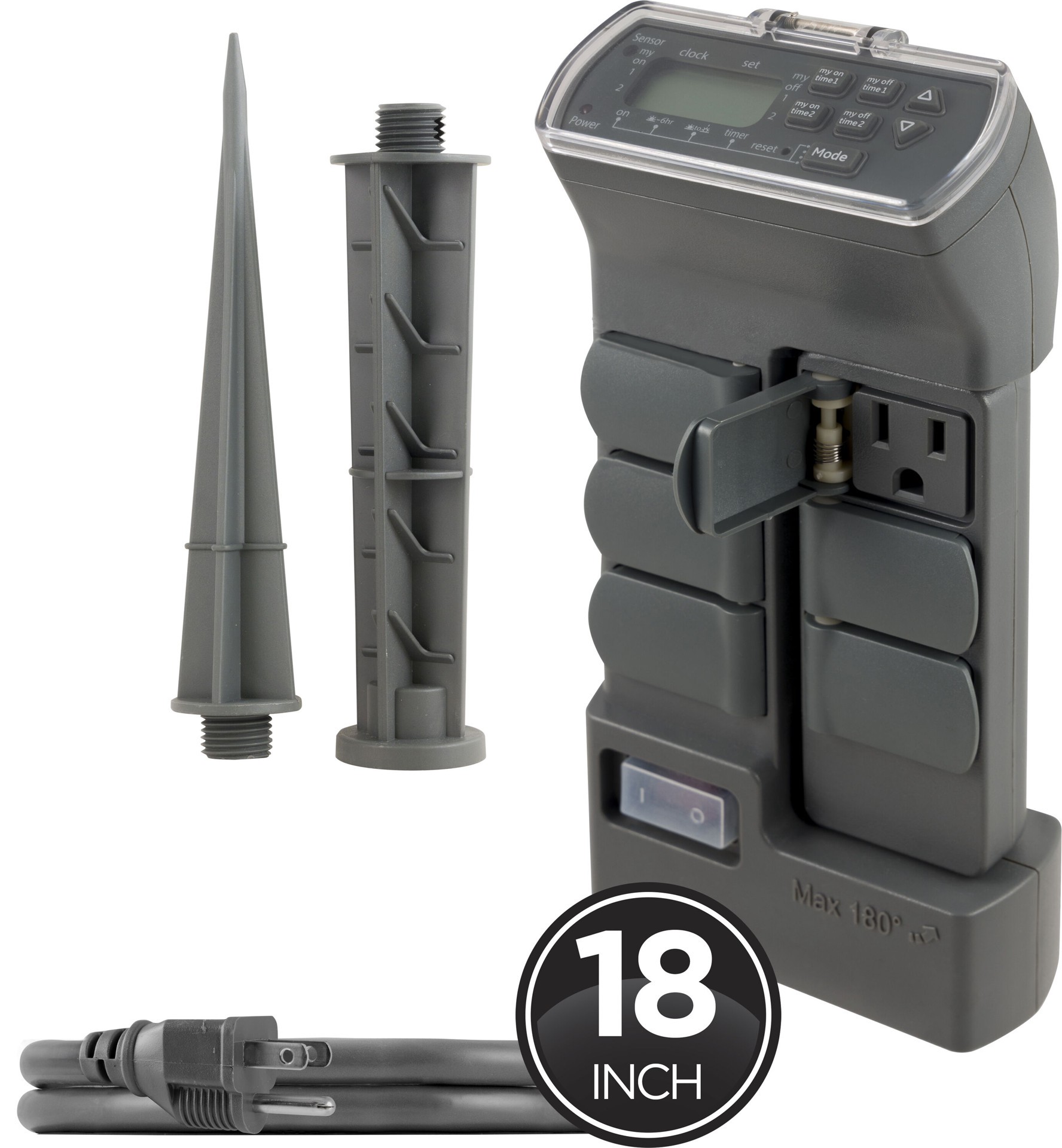 slide 1 of 1, Utilitech 15-Amps 120-volt 6-Outlet Plug-in Lighting Timer, 1 ct