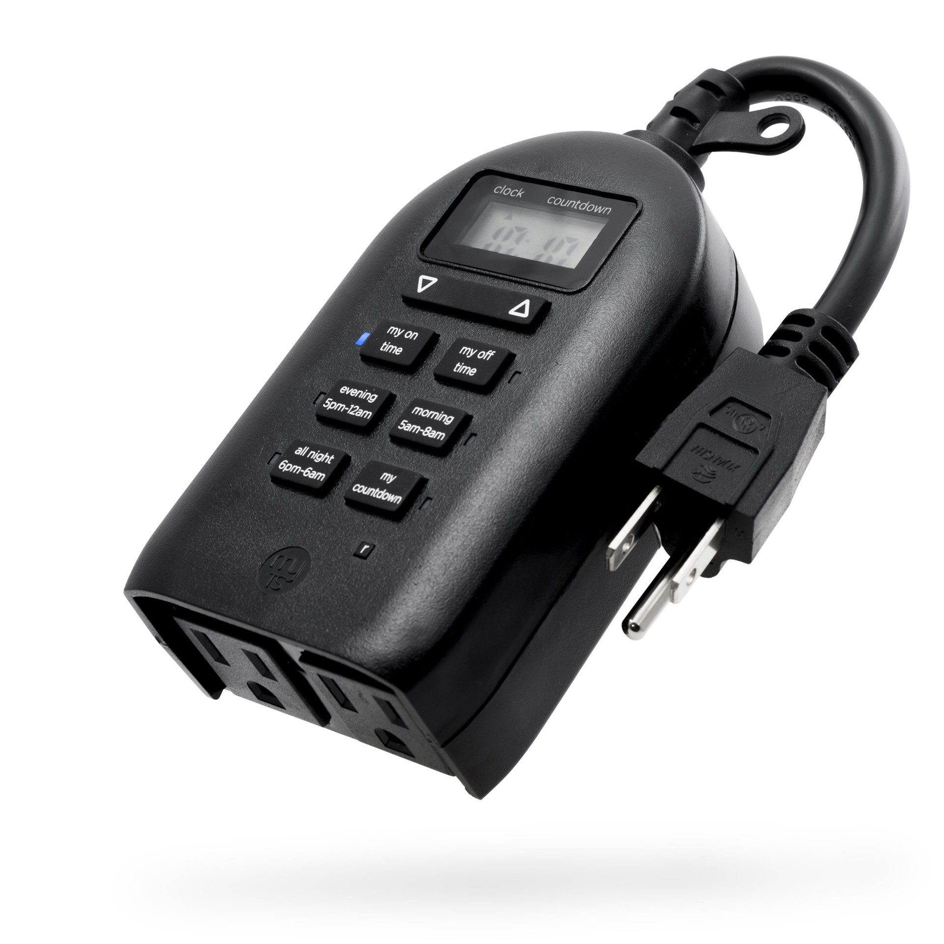 slide 1 of 1, Utilitech 15-Amps 120-volt 2-Outlet Plug-in Lighting Timer, 1 ct