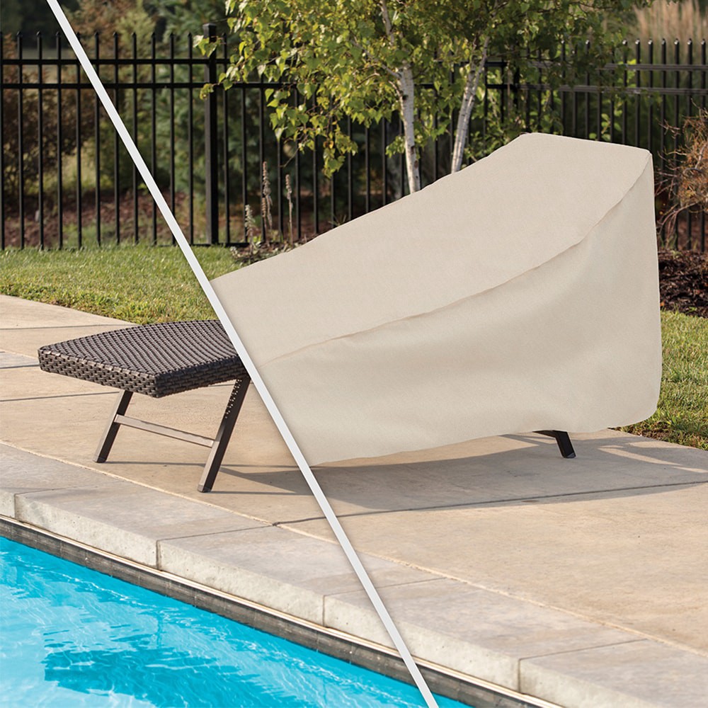 slide 6 of 6, Style Selections Tan Polyester Patio Furniture Cover For Chaise lounge, 1 ct