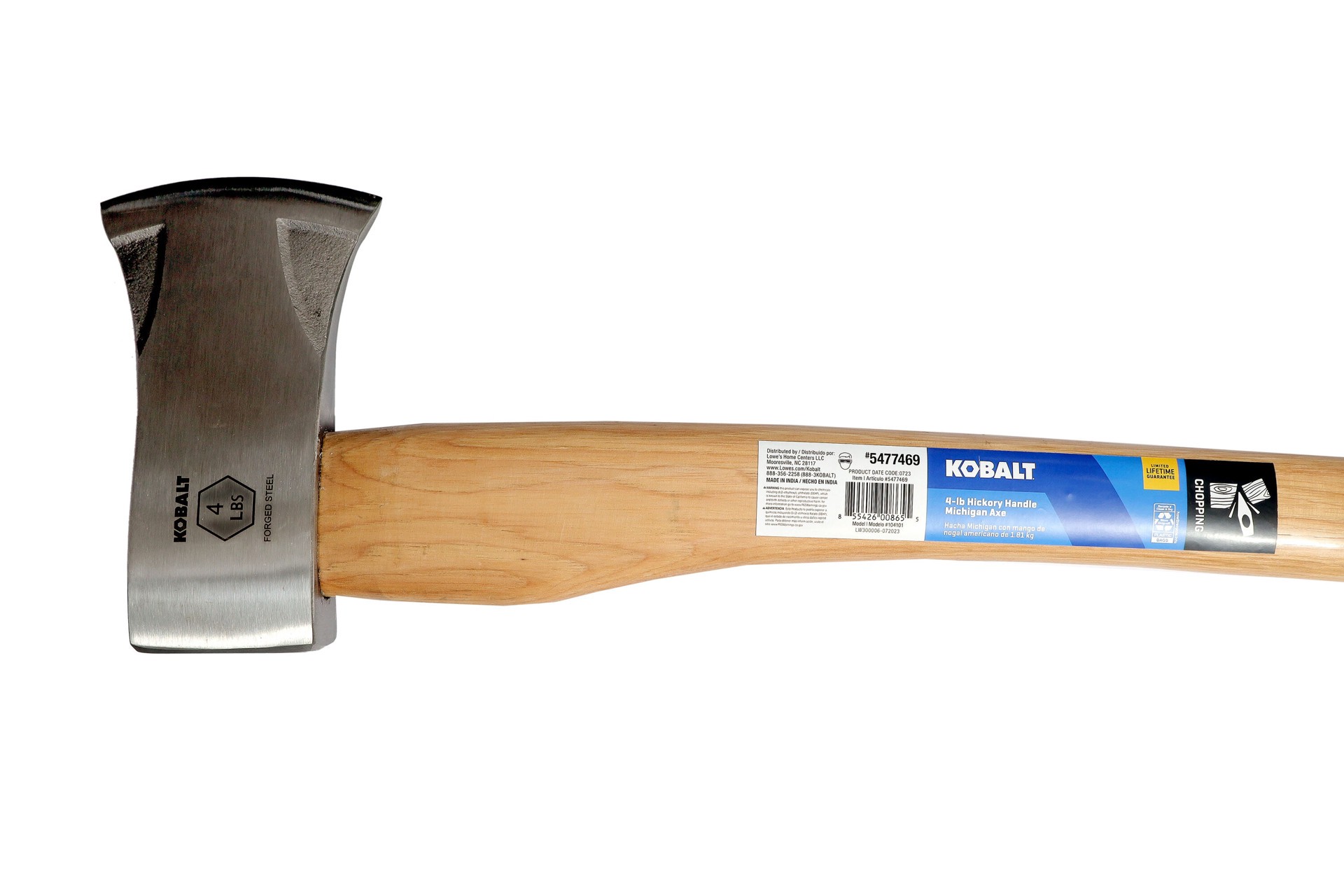 slide 2 of 6, Kobalt 4-lb Drop-forged steel Michigan axe with 34-in Hickory Handle, 1 ct