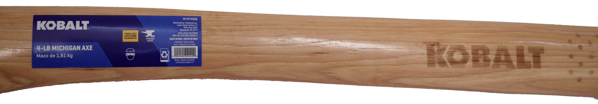 slide 5 of 6, Kobalt 4-lb Drop-forged steel Michigan axe with 34-in Hickory Handle, 1 ct