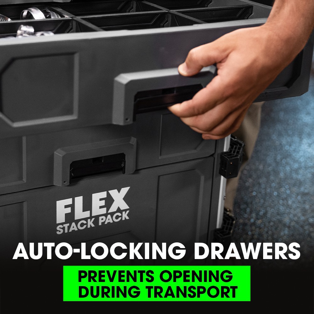 slide 2 of 6, FLEX STACK PACK 22-in W x 10.3-in H x 15.1-in D 3 -Drawer Polypropylene Tool Box, 1 ct