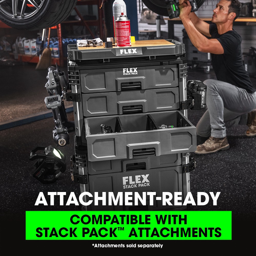 slide 3 of 6, FLEX STACK PACK 22-in W x 10.3-in H x 15.1-in D 3 -Drawer Polypropylene Tool Box, 1 ct