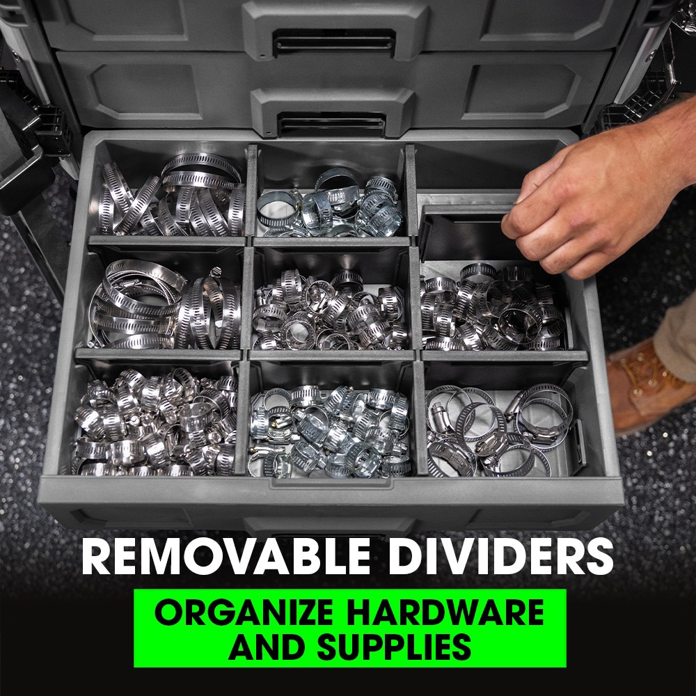 slide 5 of 6, FLEX STACK PACK 22-in W x 10.3-in H x 15.1-in D 3 -Drawer Polypropylene Tool Box, 1 ct