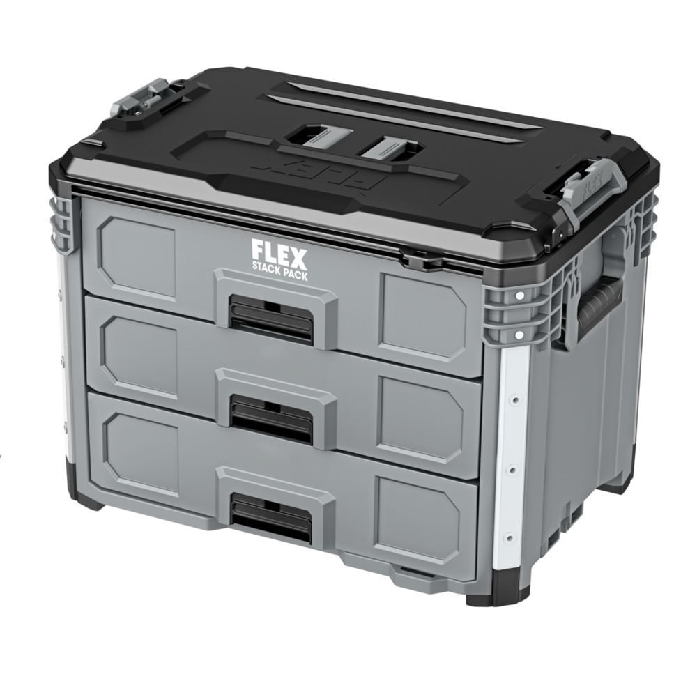 slide 1 of 6, FLEX STACK PACK 22-in W x 10.3-in H x 15.1-in D 3 -Drawer Polypropylene Tool Box, 1 ct