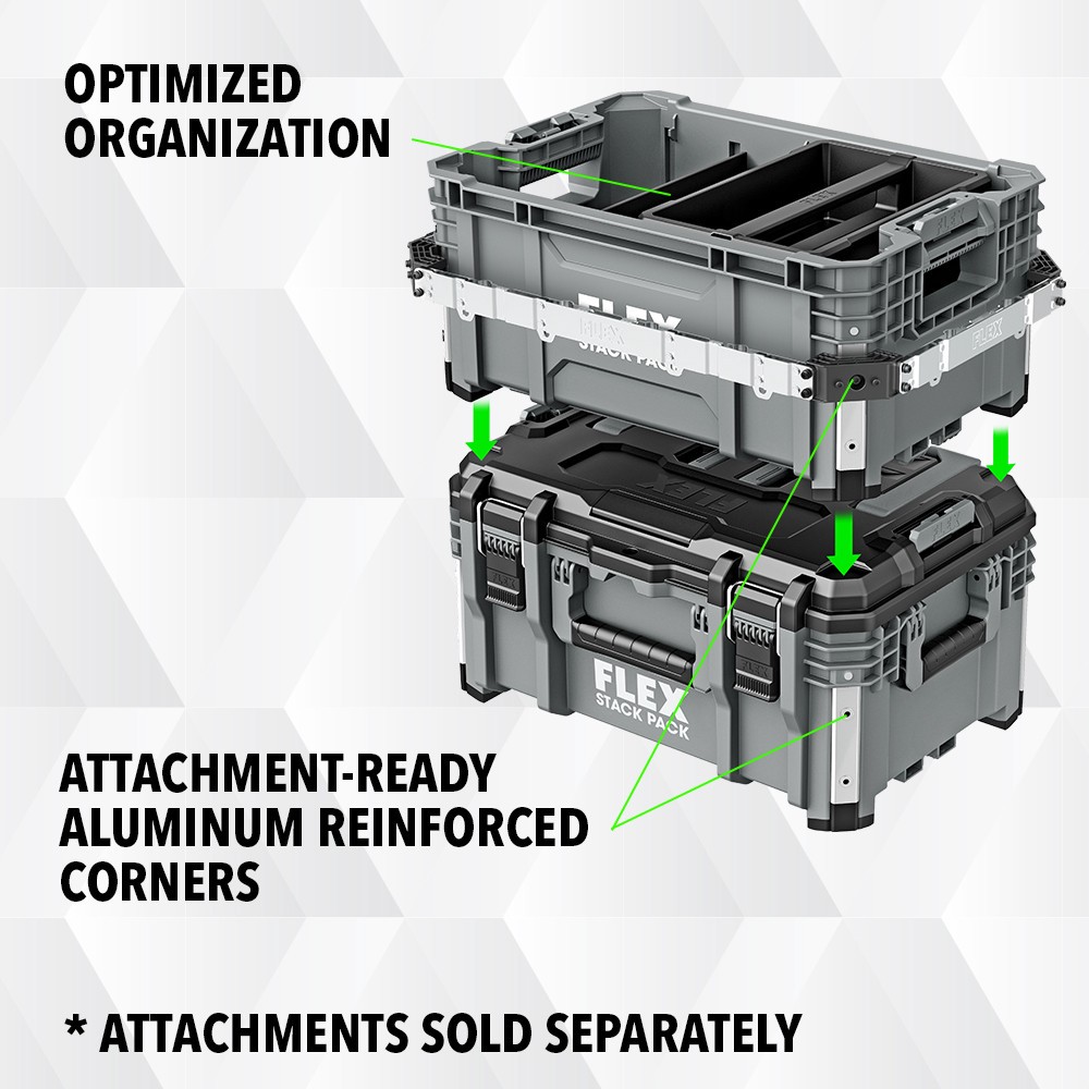 slide 6 of 6, FLEX STACK PACK 15.4-in W x 10.3-in H x 21.9-in D Polypropylene Tool Box, 1 ct