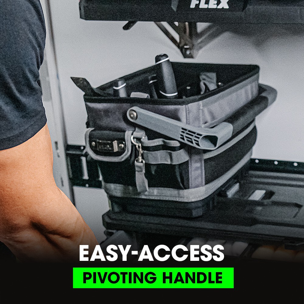 slide 2 of 6, FLEX STACK PACK Gray Ballistic polyester 10.6-in W x 15.7-in D x 15.4-in L Tool tote, 1 ct