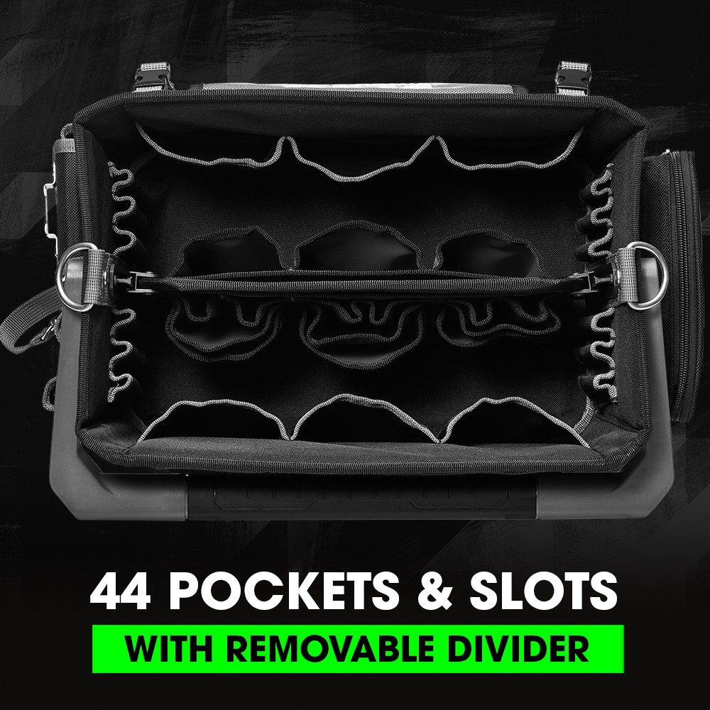 slide 3 of 6, FLEX STACK PACK Gray Ballistic polyester 10.6-in W x 15.7-in D x 15.4-in L Tool tote, 1 ct