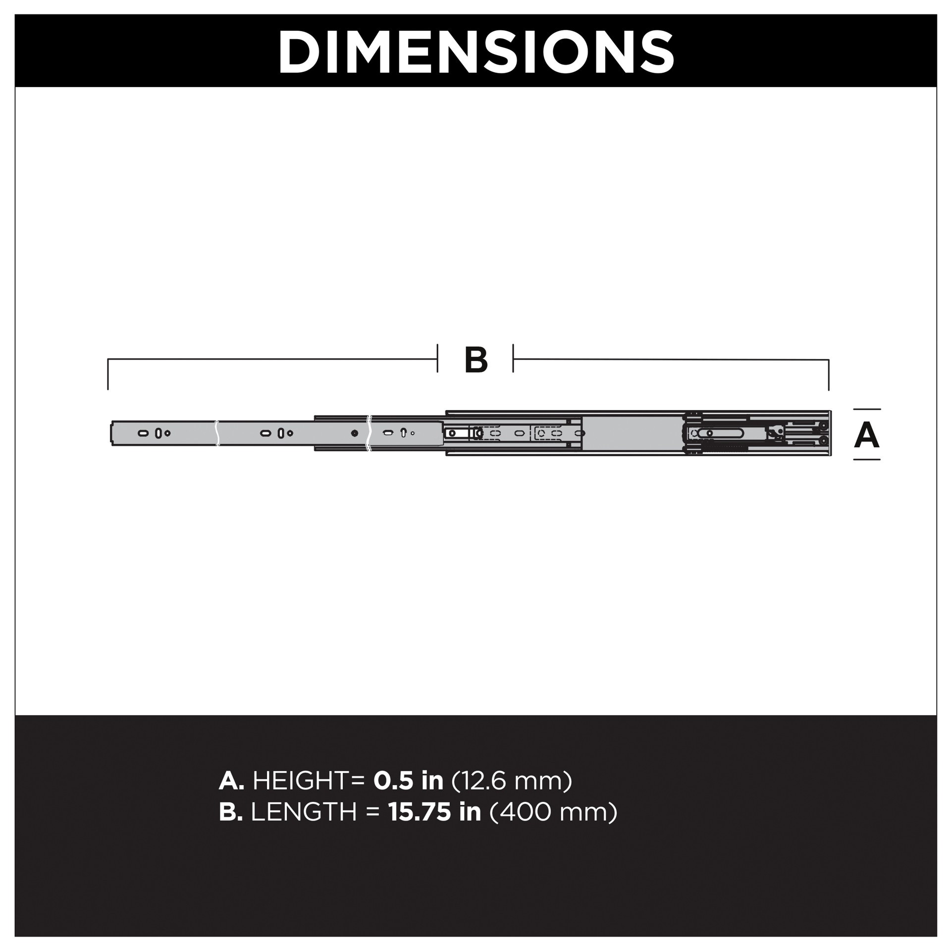 slide 4 of 6, RELIABILT 16-in Full extension Soft Close Side Mount Ball bearing 50-lb Load Capacity Silver Drawer Slide 1 -Pair 2 -Pieces, 1 ct