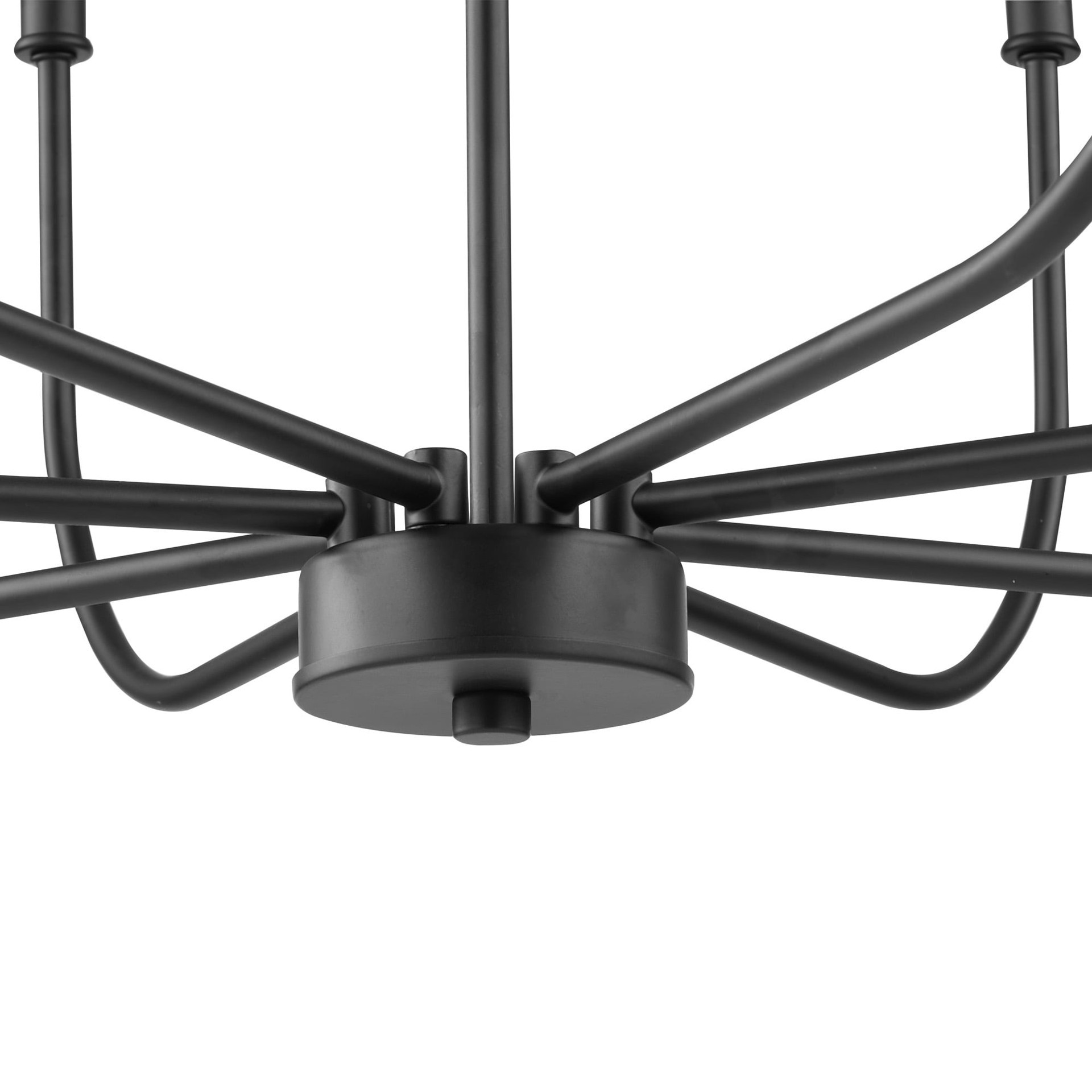 slide 6 of 6, allen + roth Hannah 8 -Light Matte Black Farmhouse Bare bulb For Use in Bedrooms, Dining Rooms, Foyers, Kitchens, Living Rooms Chandelier, 1 ct