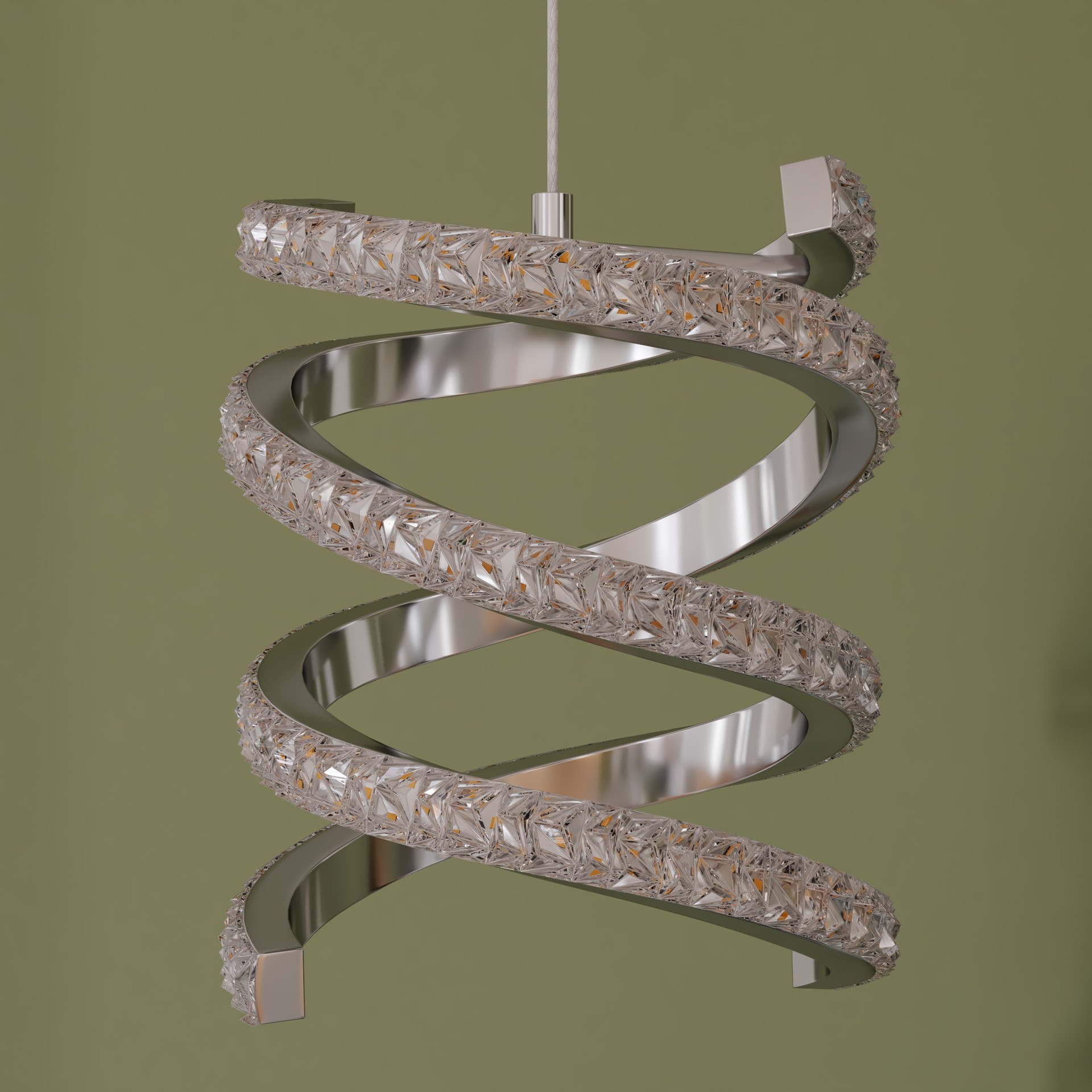 slide 2 of 6, allen + roth Lucia 1 -Light Chrome Glam Geometric Integrated LED Mini Hanging Pendant light, 1 ct