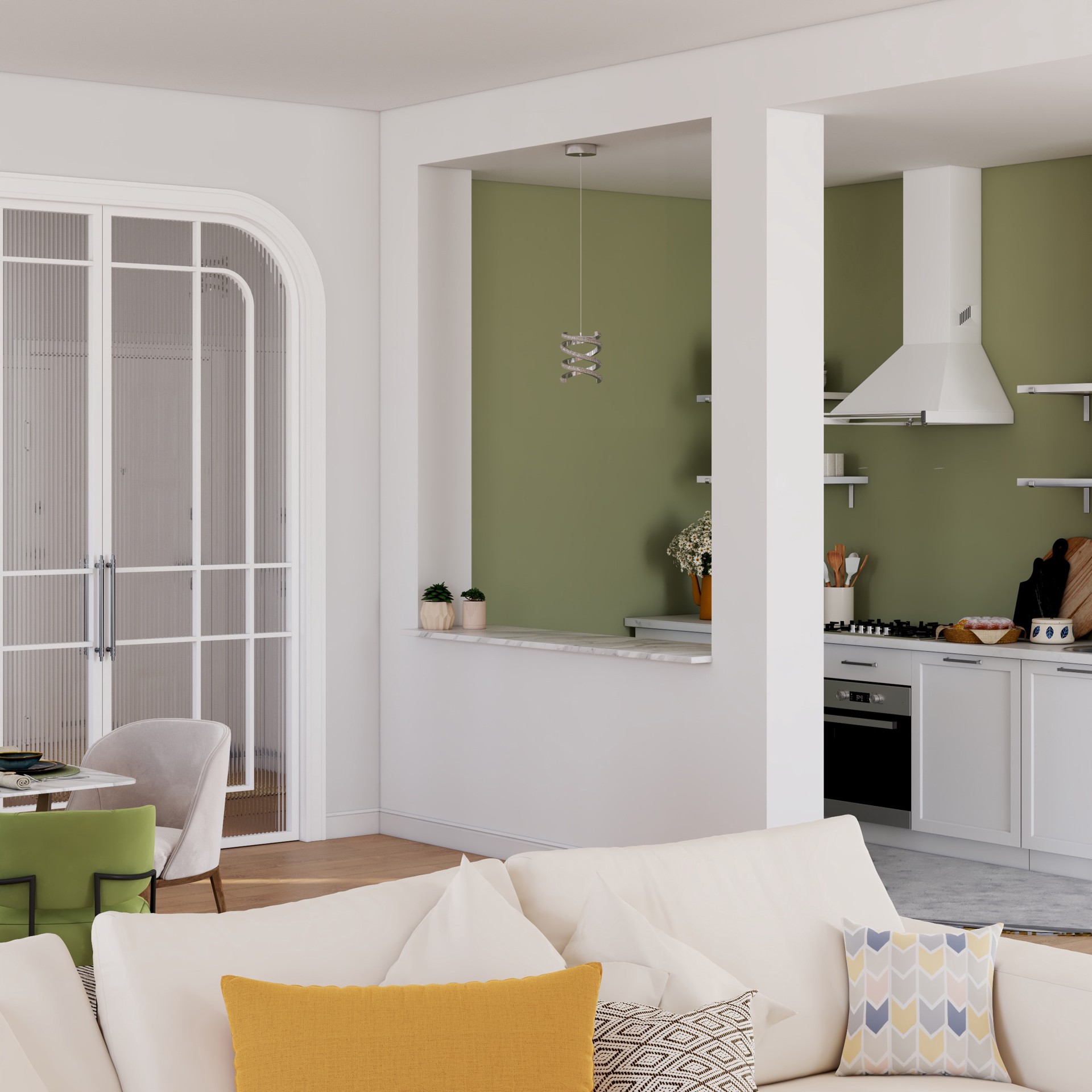 slide 4 of 6, allen + roth Lucia 1 -Light Chrome Glam Geometric Integrated LED Mini Hanging Pendant light, 1 ct