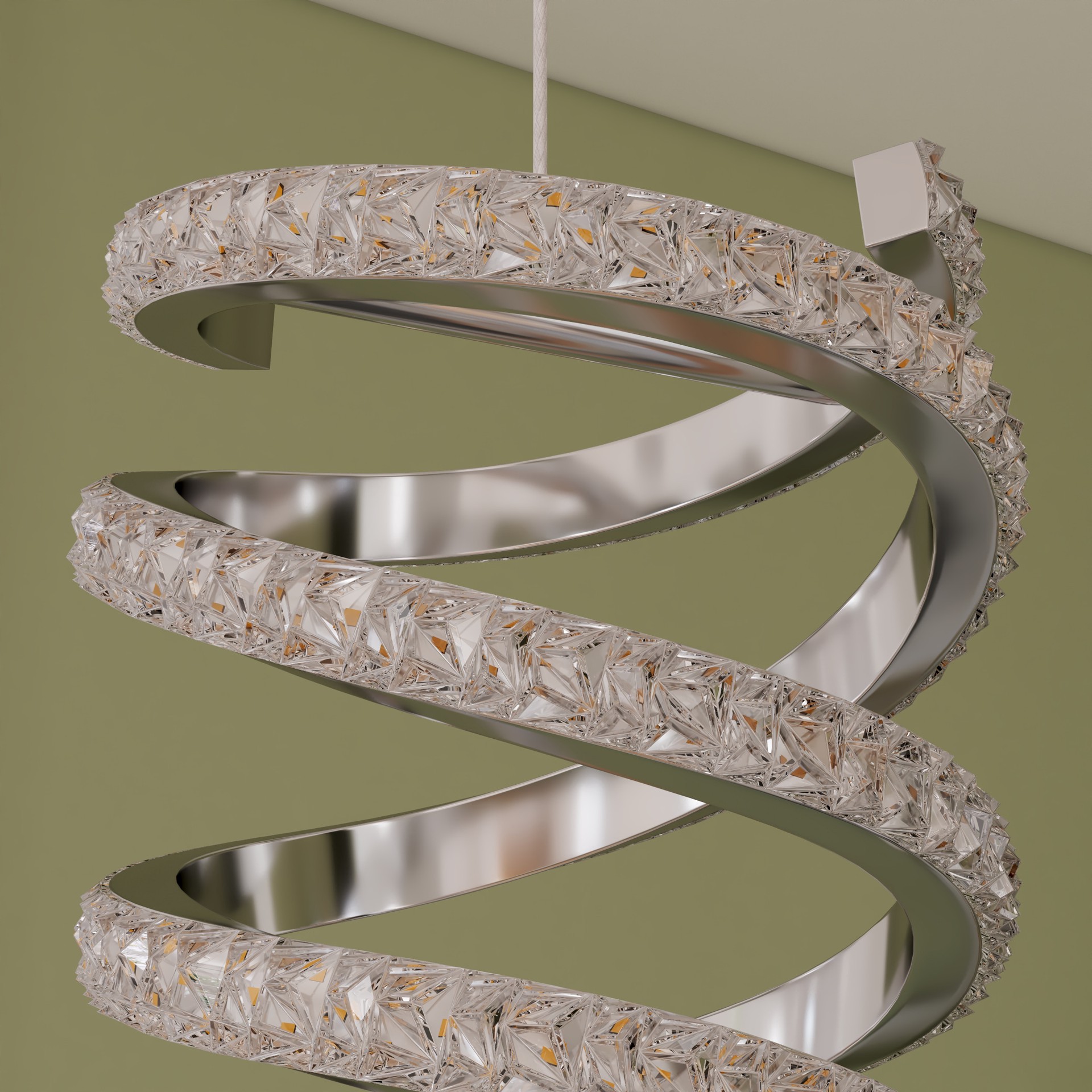 slide 6 of 6, allen + roth Lucia 1 -Light Chrome Glam Geometric Integrated LED Mini Hanging Pendant light, 1 ct