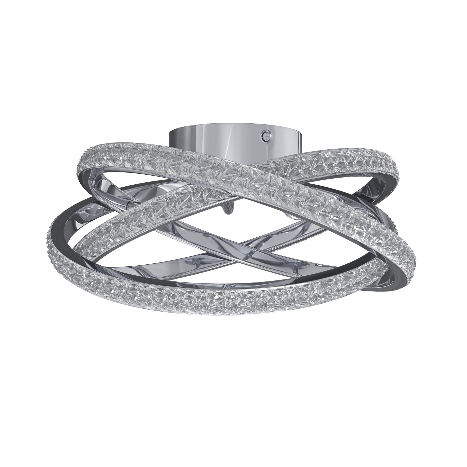 slide 2 of 6, allen + roth Lucia 1 -Light 13-in Polished Chrome Integrated LED Flush Mount Light, 1 ct