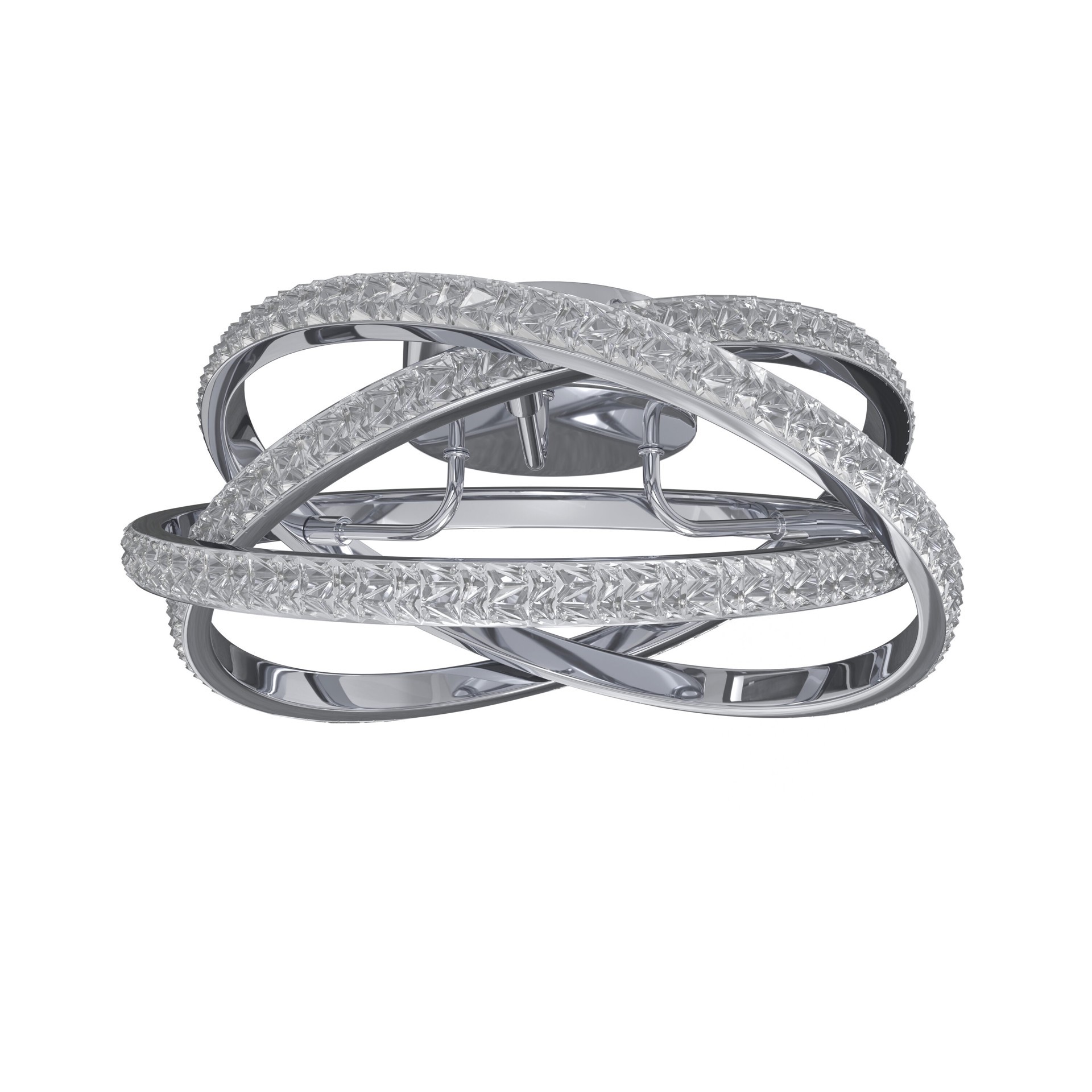 slide 6 of 6, allen + roth Lucia 1 -Light 13-in Polished Chrome Integrated LED Flush Mount Light, 1 ct