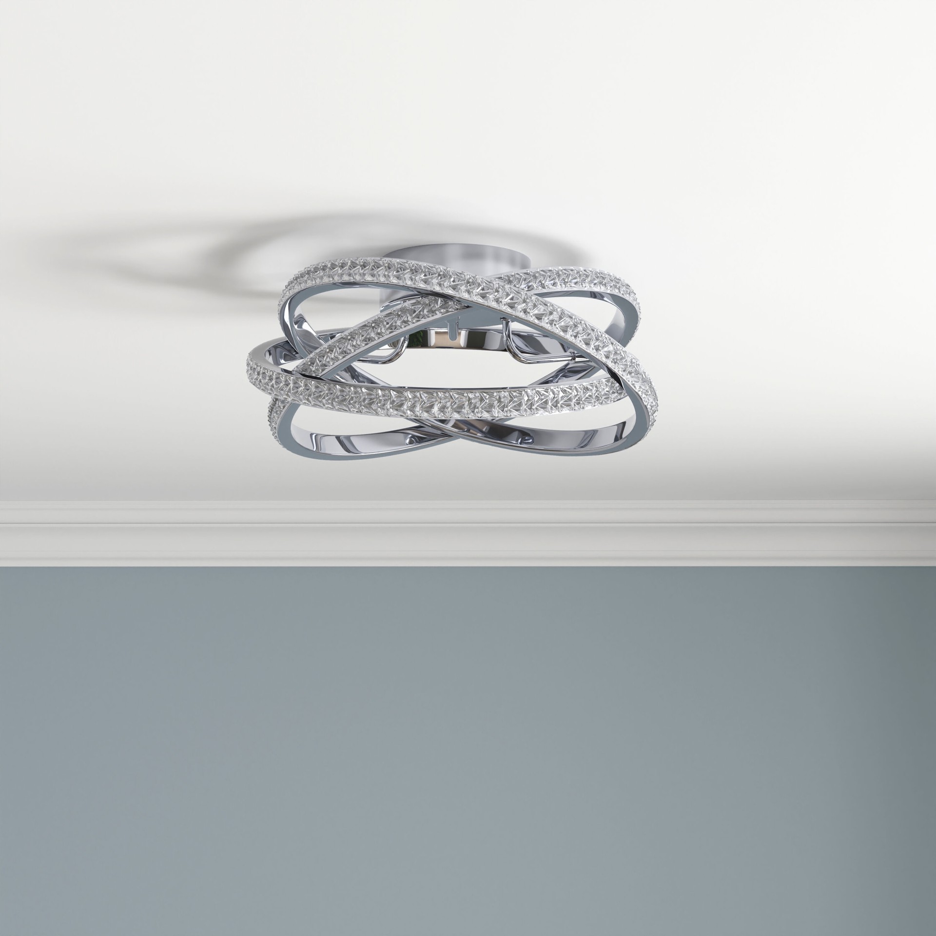 slide 1 of 6, allen + roth Lucia 1 -Light 13-in Polished Chrome Integrated LED Flush Mount Light, 1 ct