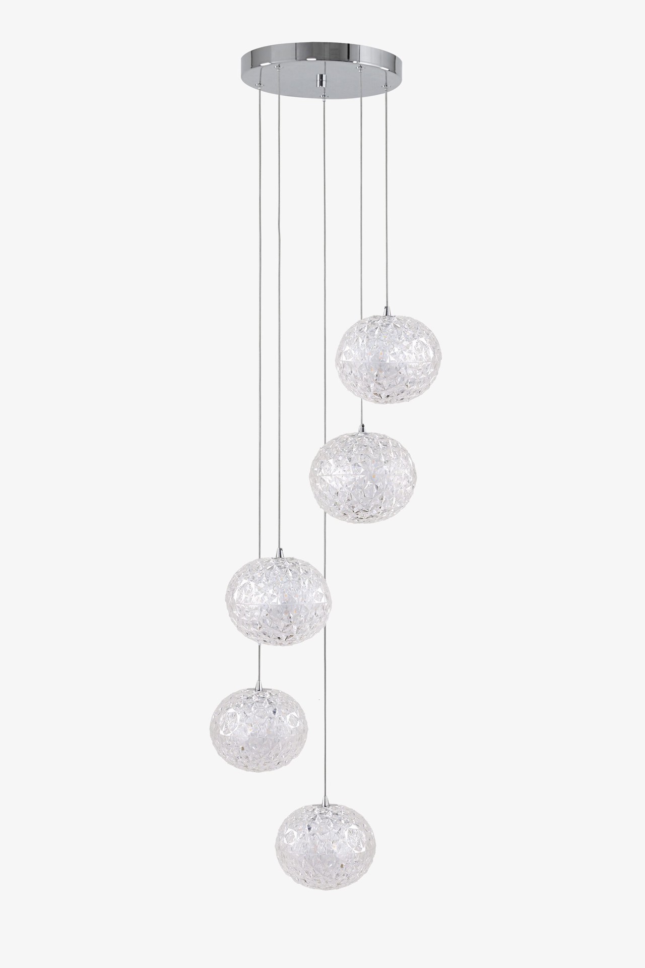 slide 2 of 6, allen + roth Seren 5 -Light Chrome Modern/contemporary Tiered Integrated LED Medium Hanging Pendant light, 1 ct