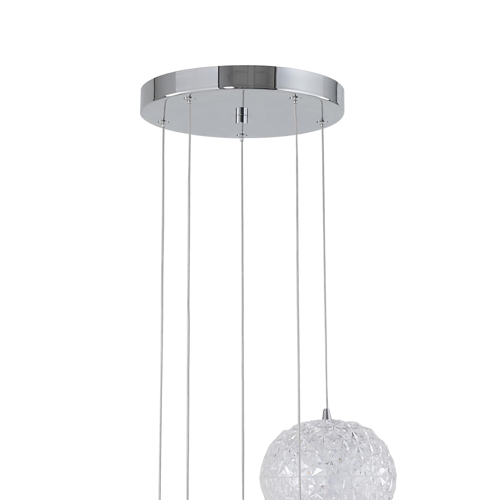 slide 4 of 6, allen + roth Seren 5 -Light Chrome Modern/contemporary Tiered Integrated LED Medium Hanging Pendant light, 1 ct