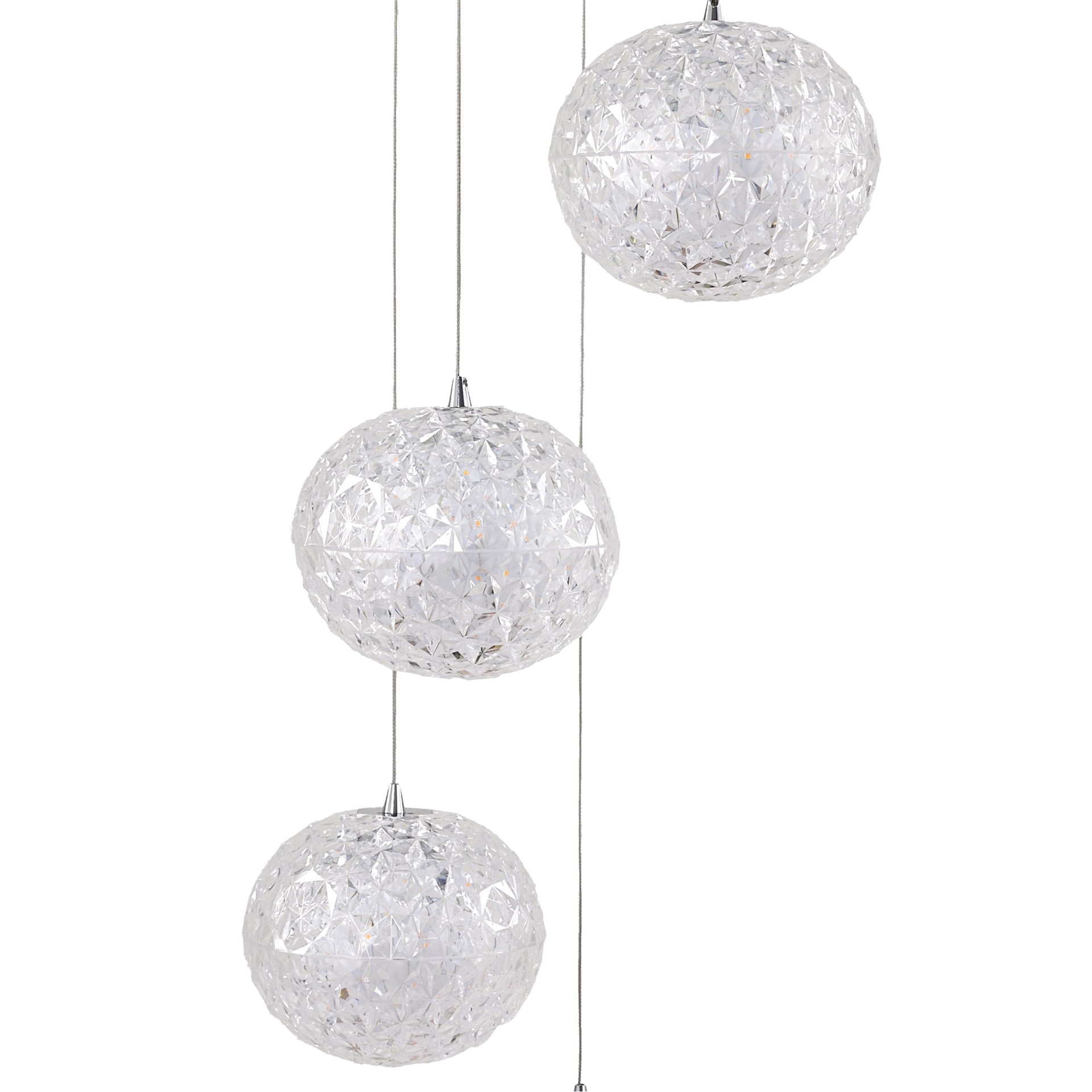 slide 5 of 6, allen + roth Seren 5 -Light Chrome Modern/contemporary Tiered Integrated LED Medium Hanging Pendant light, 1 ct
