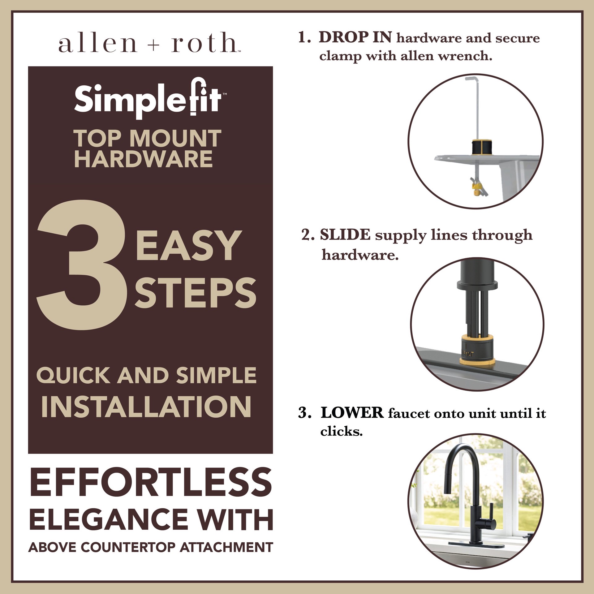 slide 2 of 6, allen + roth Harlow Simplefit Matte Black Single Handle Deck-mount Pull-down Kitchen Faucet with Sprayer (Includes Deck Plate) (Includes Soap Dispenser), 1 ct