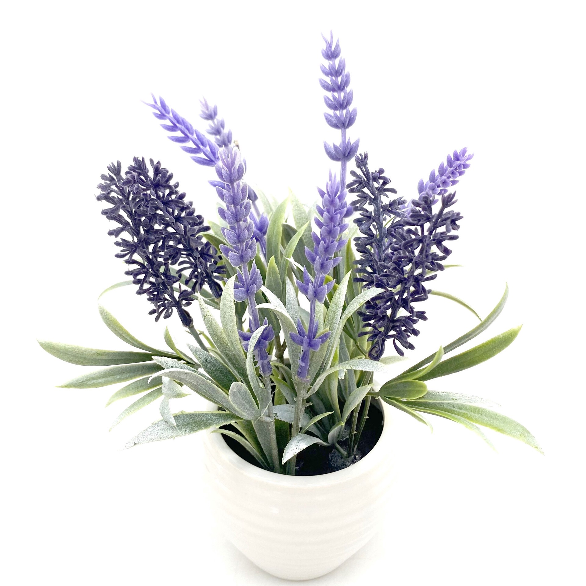 slide 2 of 6, Nearly Natural 10-in Green Indoor Desktop Lavender Artificial flower, 1 ct