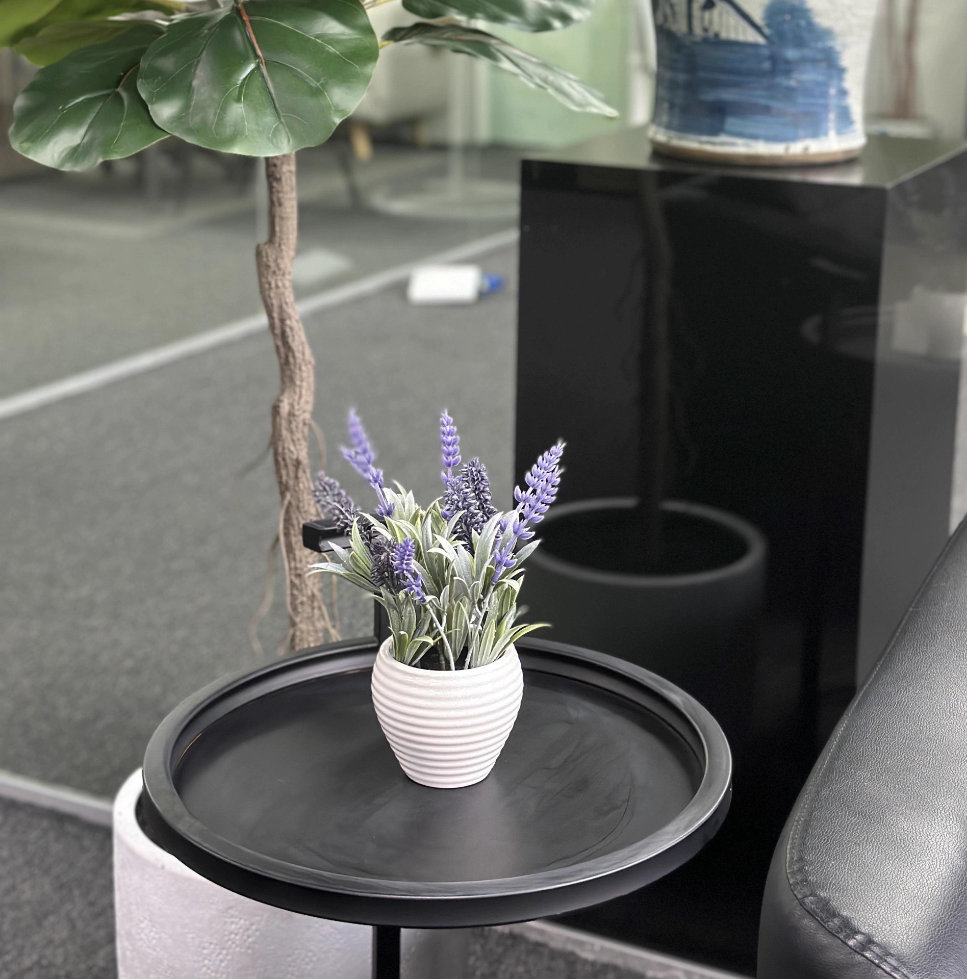 slide 3 of 6, Nearly Natural 10-in Green Indoor Desktop Lavender Artificial flower, 1 ct