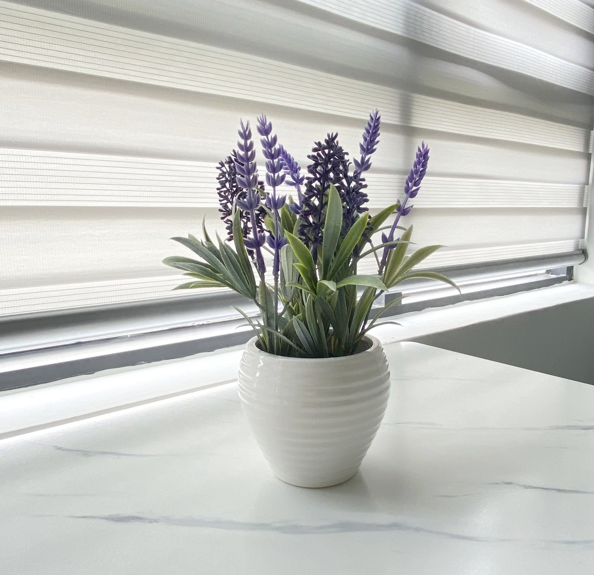 slide 4 of 6, Nearly Natural 10-in Green Indoor Desktop Lavender Artificial flower, 1 ct